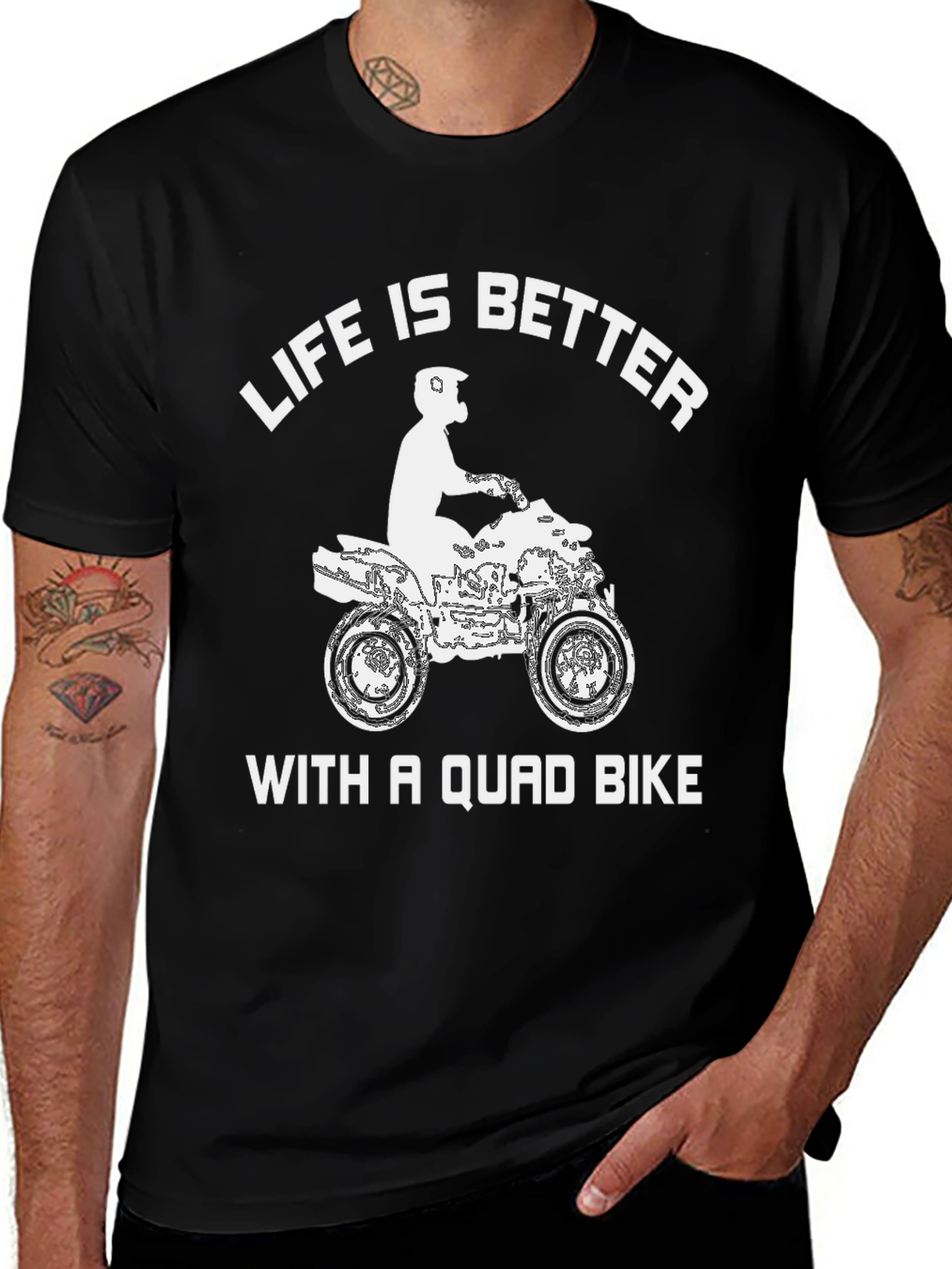 Black Life is Better with a Quad Bike Black T-Shirt main image
