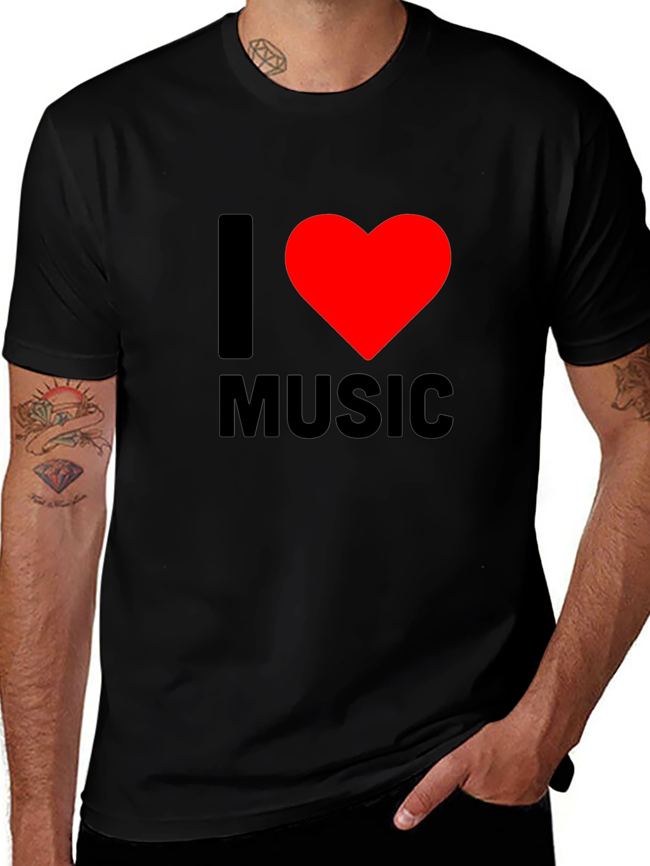 Variant 5 of I Heart Music Black T-Shirt