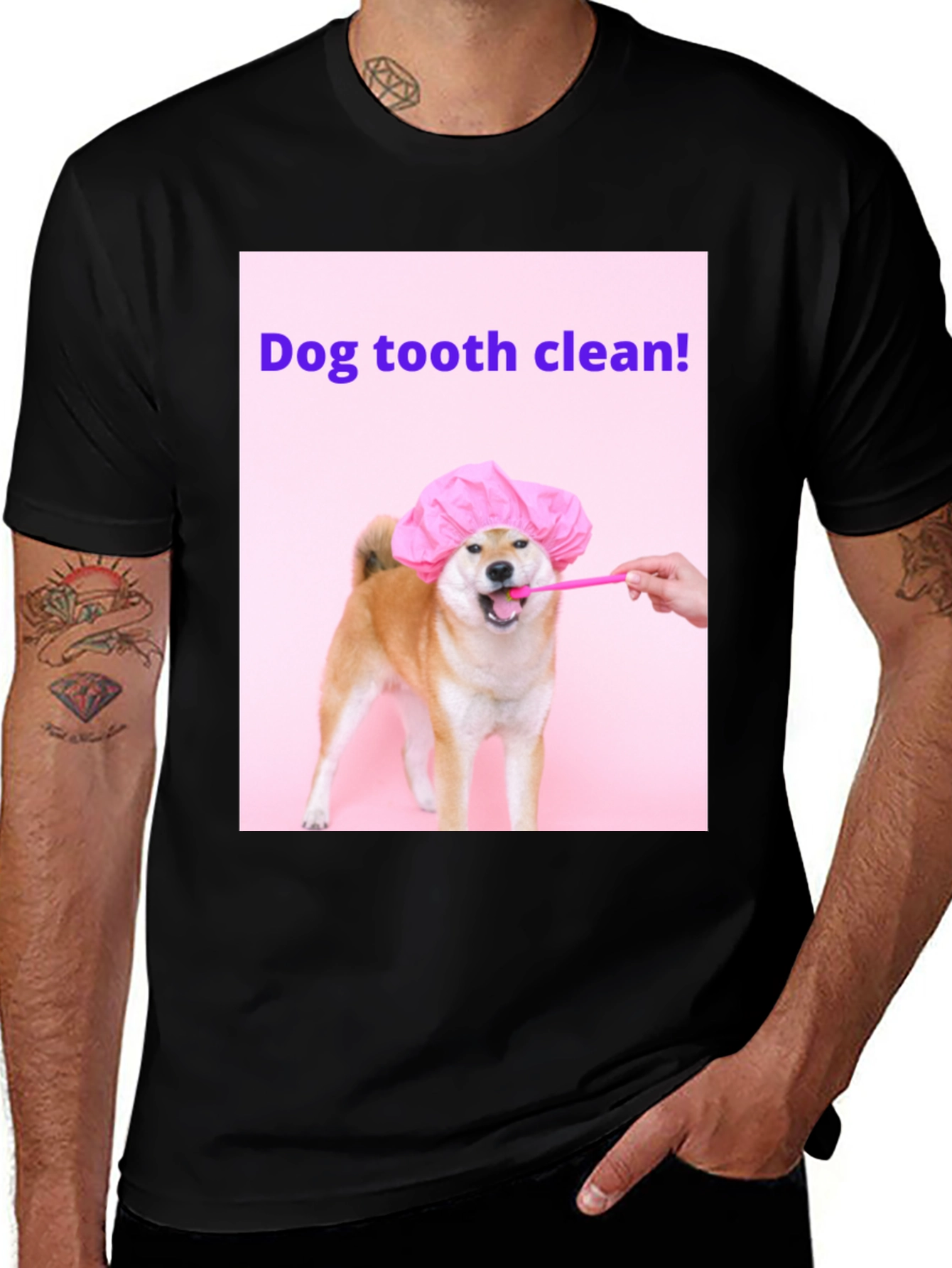 Variant 16 of Dog Tooth Clean T-Shirt Funny Graphic Tee