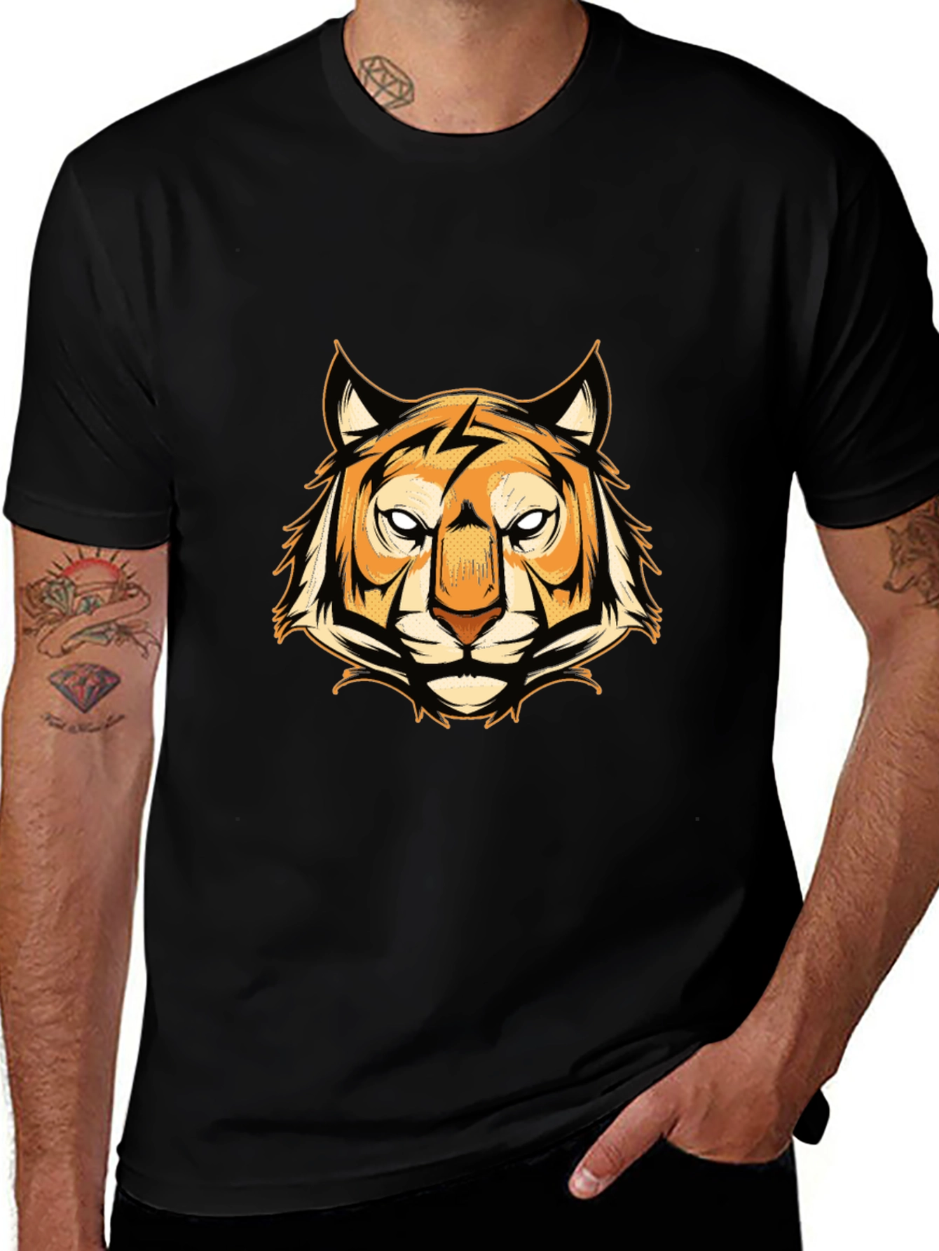 Variant 10 of Cool Tiger Graphic Black T-Shirt