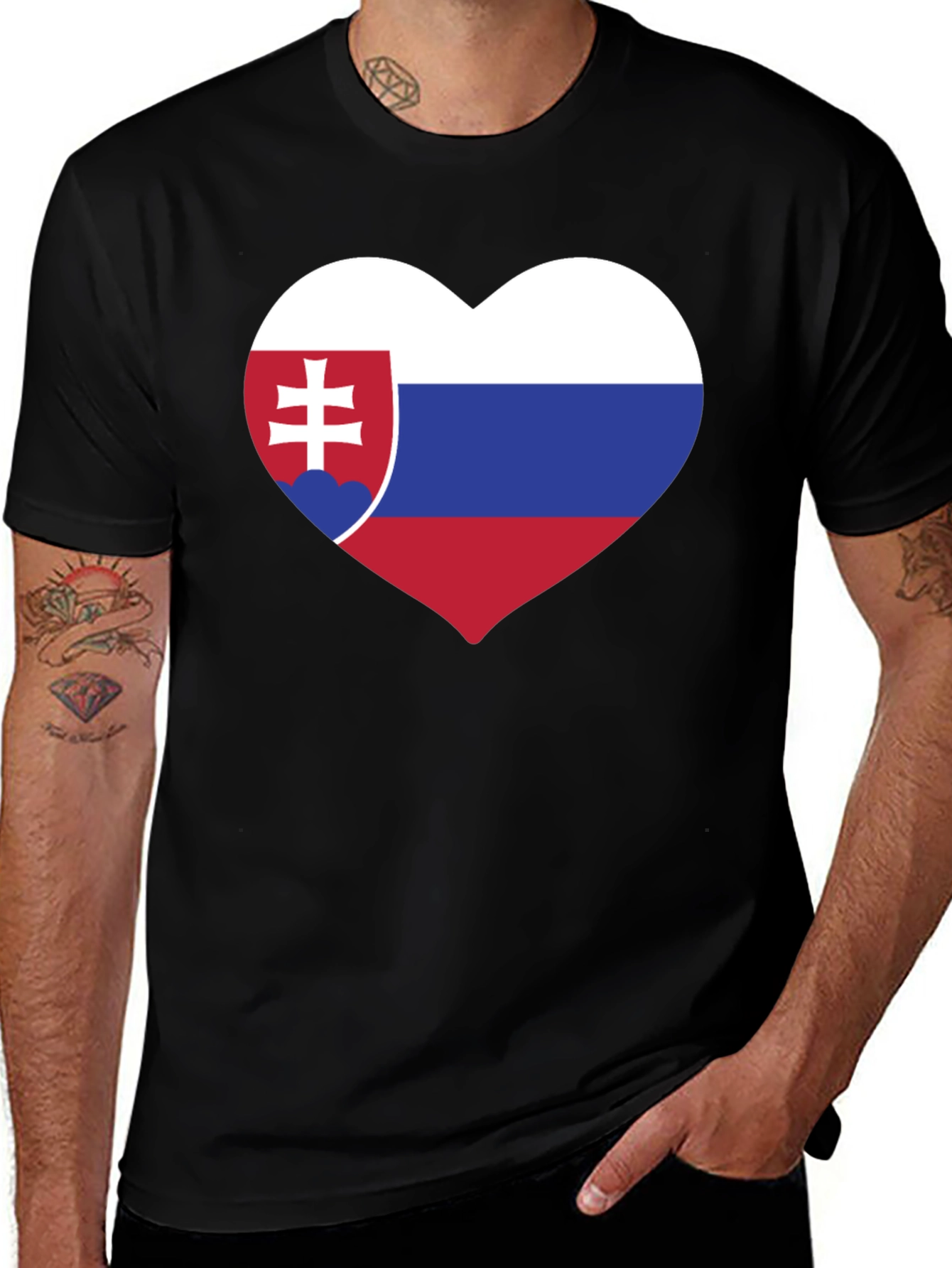Slovakia Flag Heart T-Shirt
