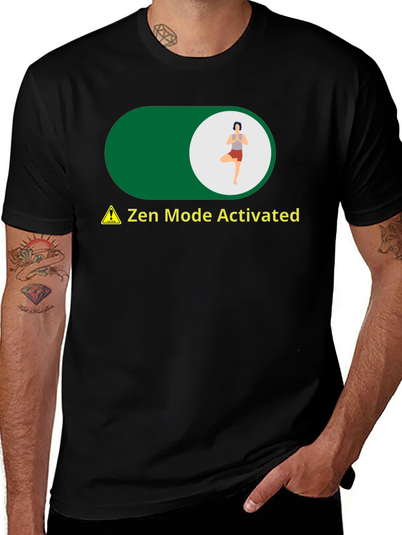 Variant 24 of Zen Mode Activated T-Shirt - Black Graphic Tee