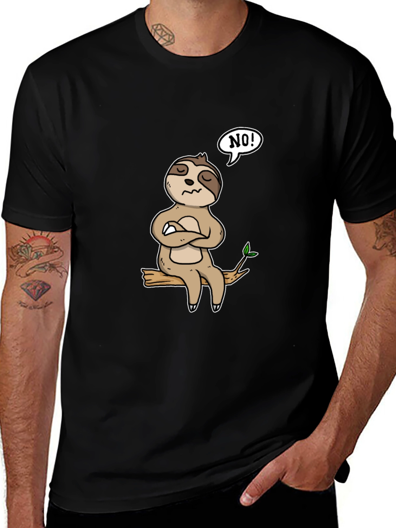 Variant 10 of Sloth 'NO!' Graphic T-Shirt - Relaxed Fit