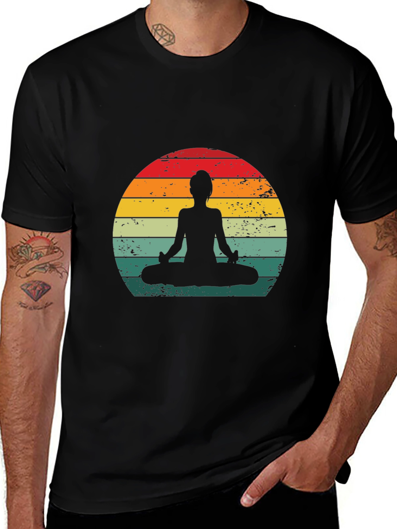 Variant 13 of Retro Yoga Silhouette T-Shirt