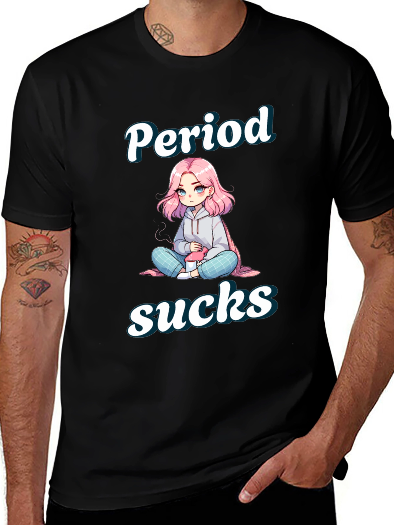 Variant 11 of Period Sucks T-Shirt - Cute Anime Design