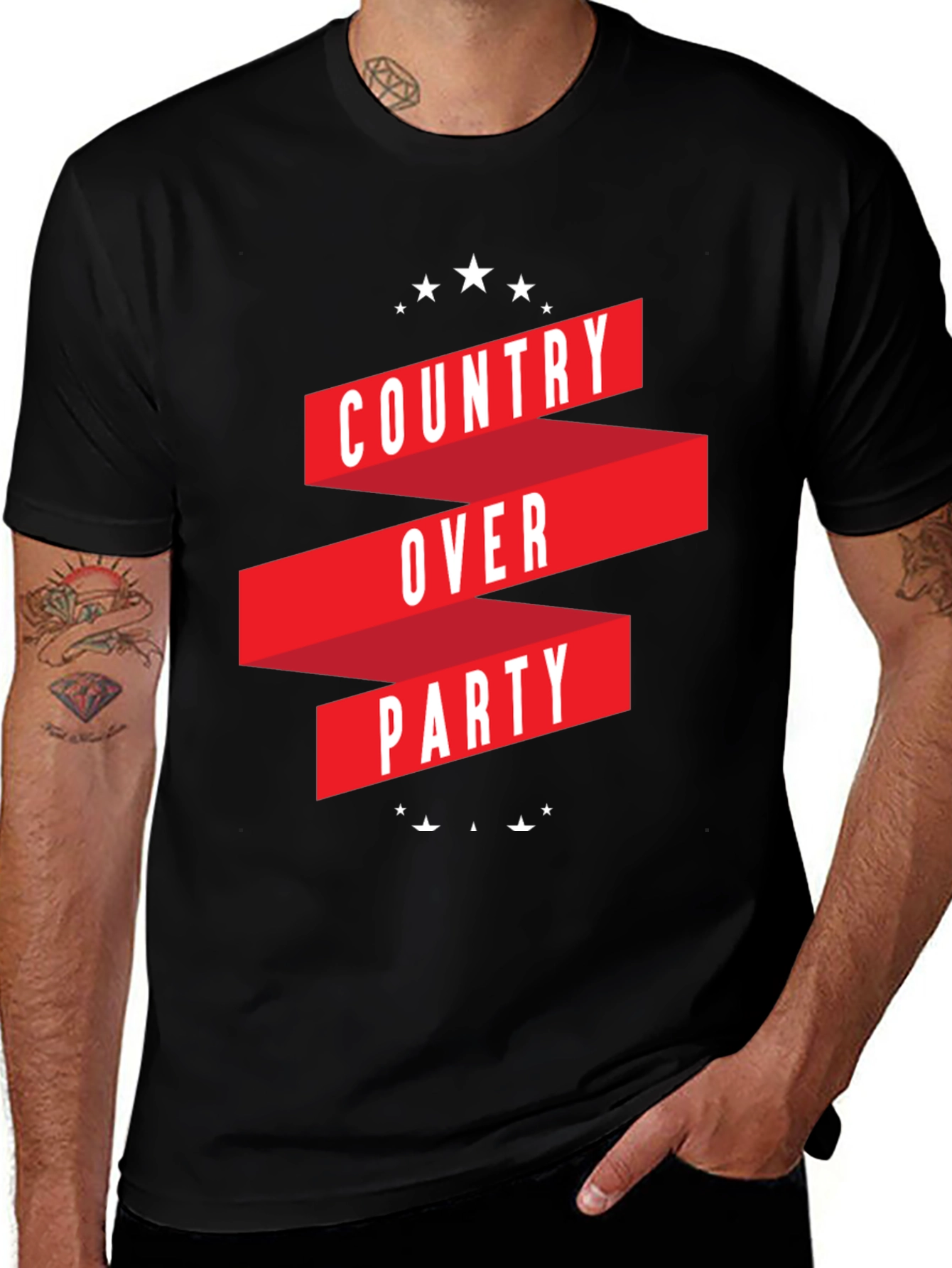 Variant 29 of Country Over Party Graphic T-Shirt