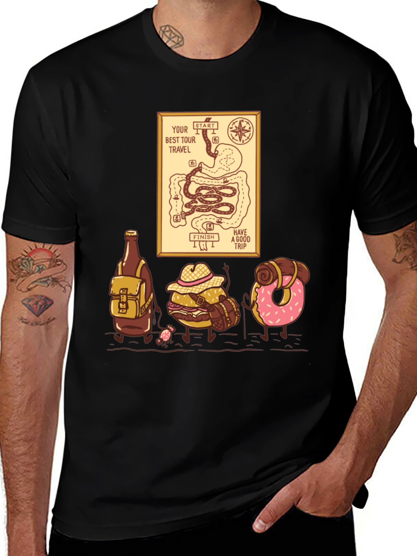 Variant 11 of Gastro Travel Adventure T-Shirt Funny Foodie Tee