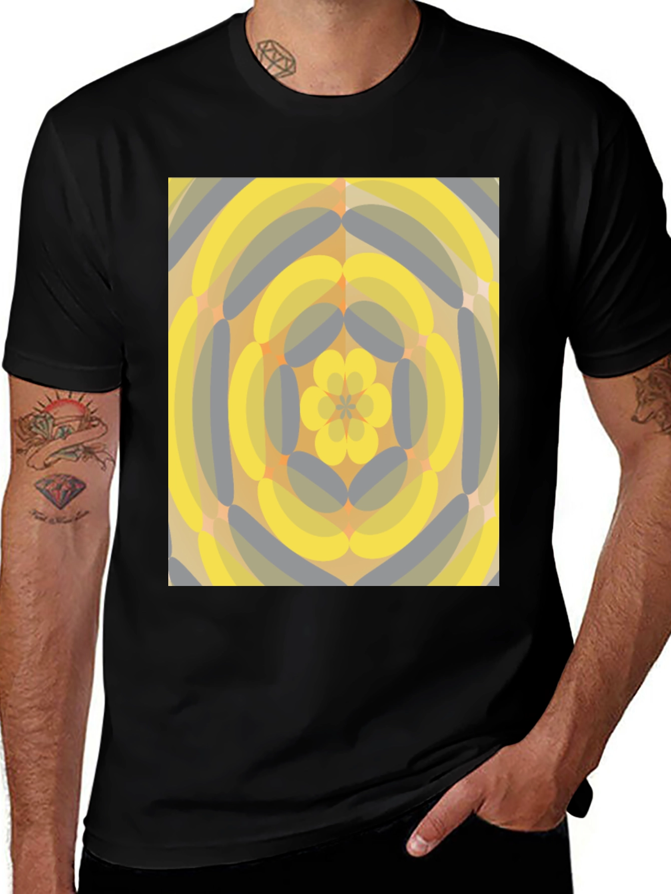 Variant 30 of Geometric Blossom Tee - Modern Art Graphic T-Shirt