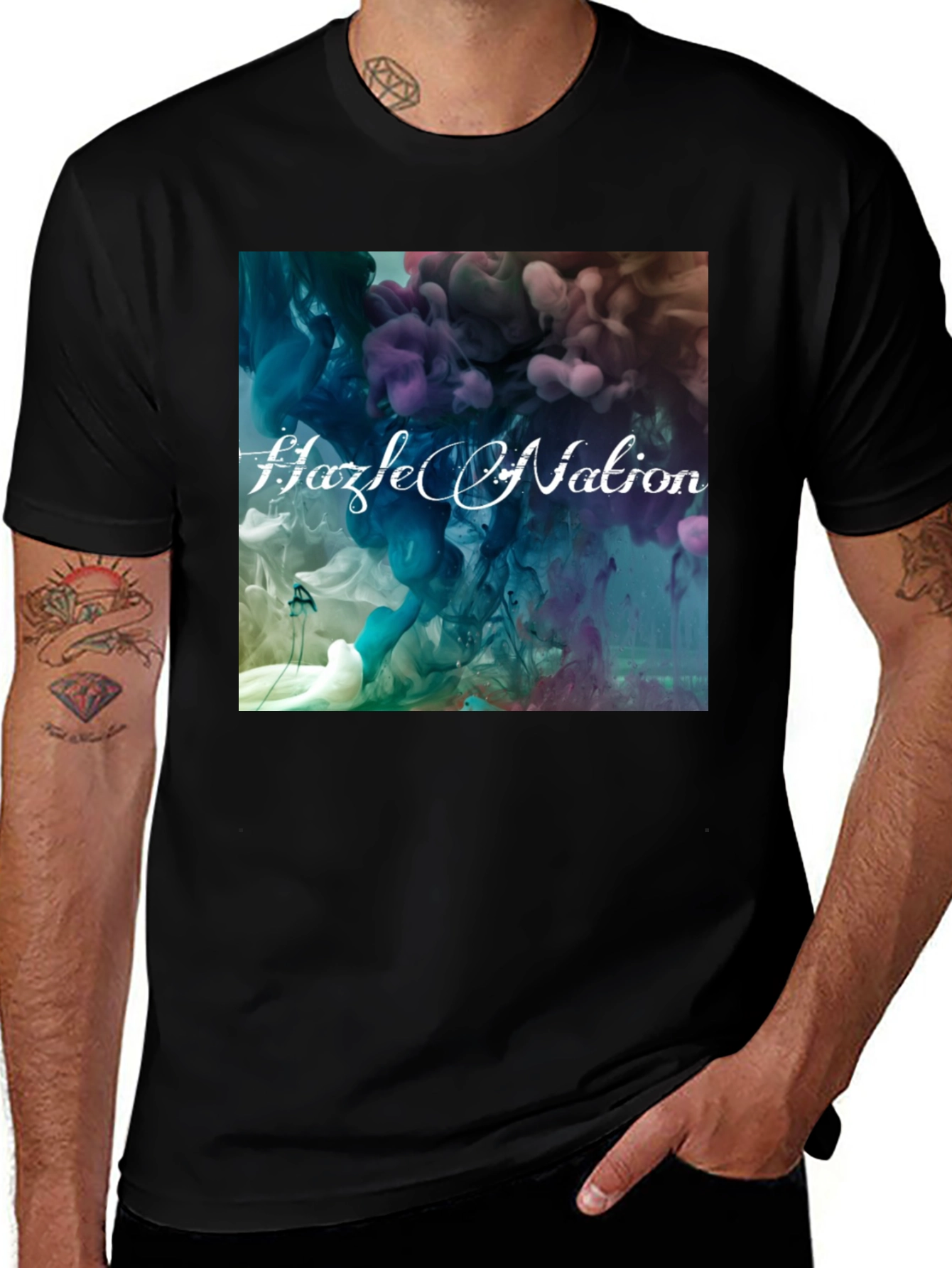 Variant 10 of Abstract Ink Hazel Nation Black T-Shirt