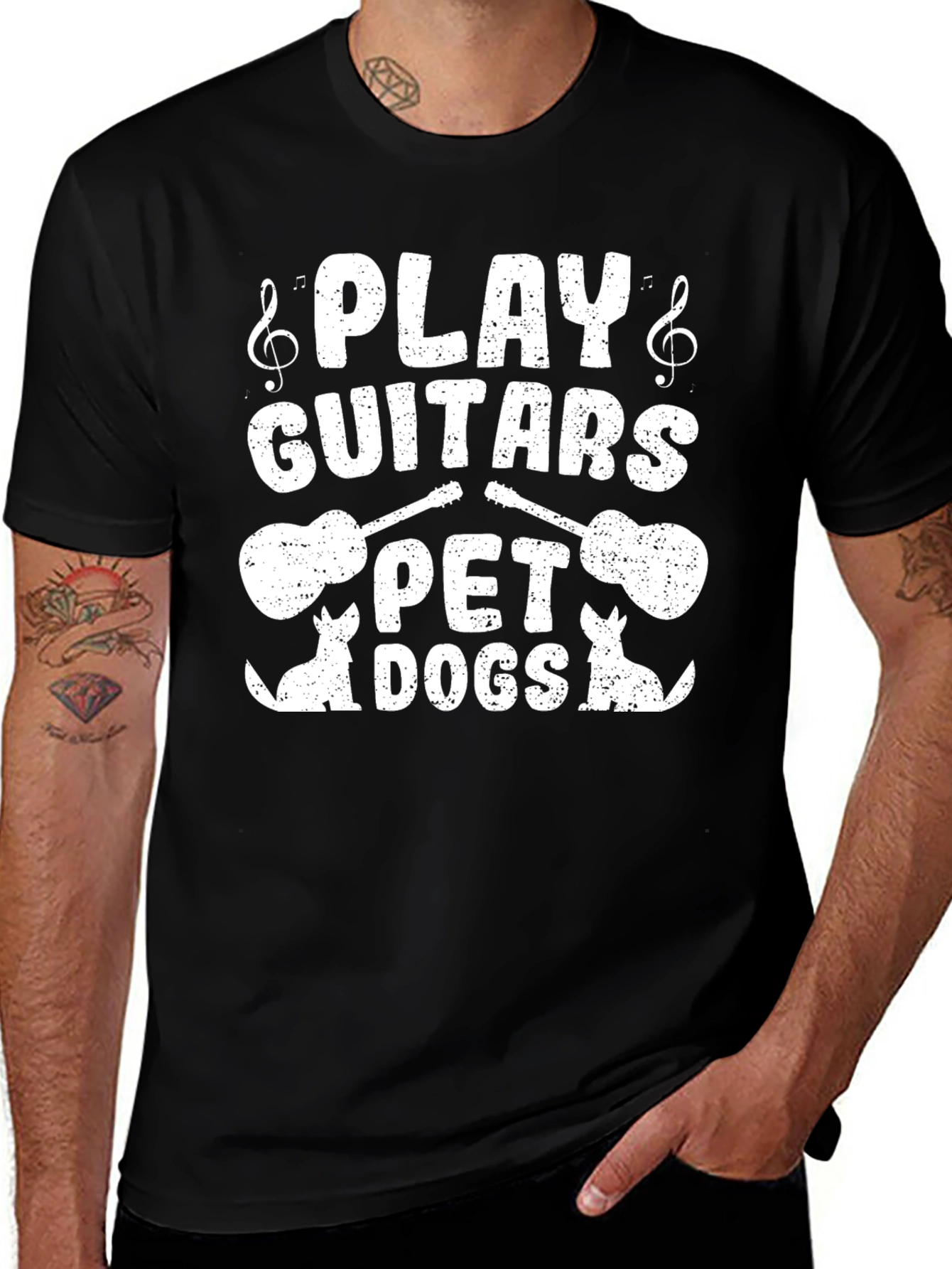 Variant 4 of Play Guitars Pet Dogs T-Shirt