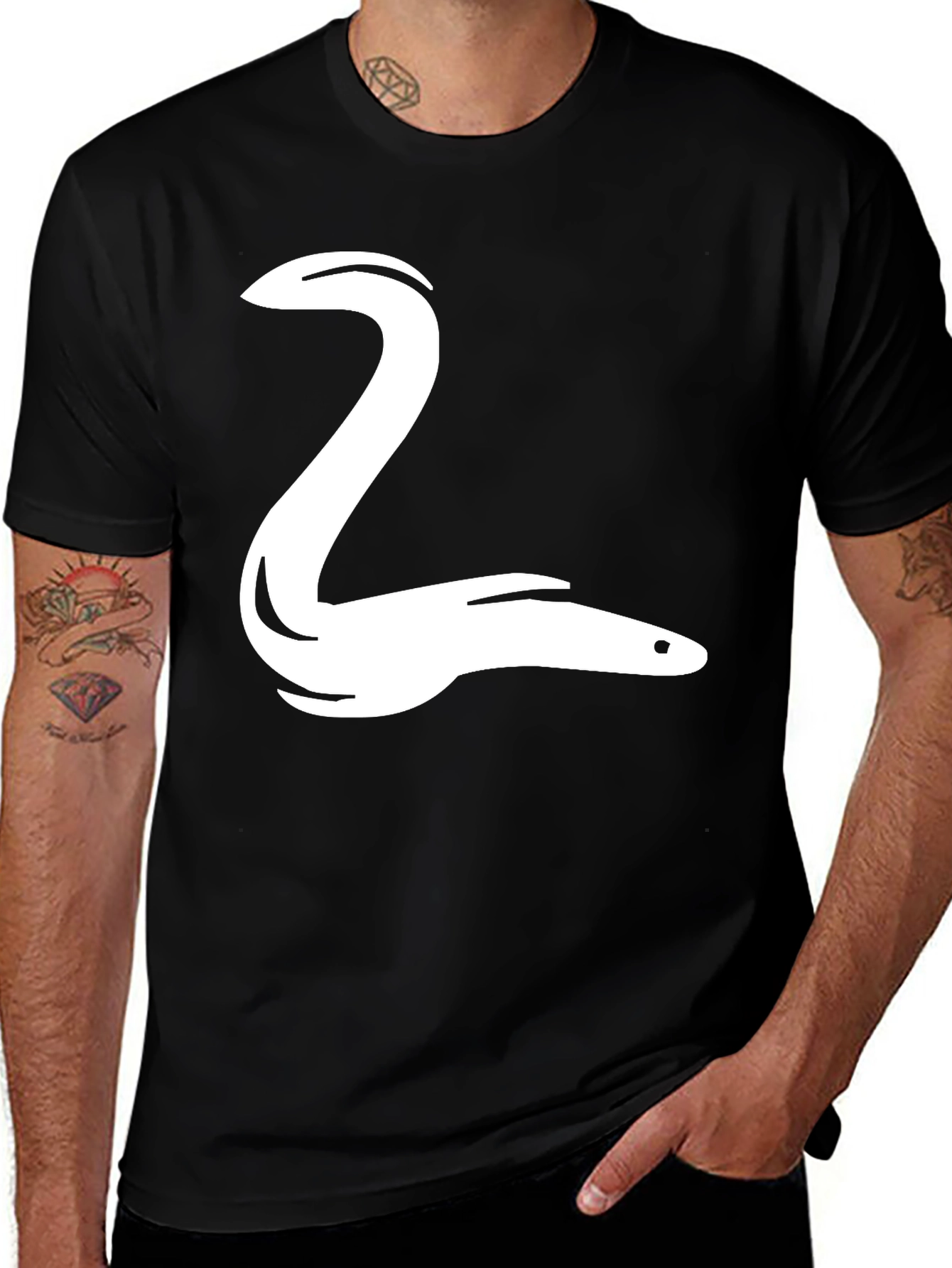Variant 12 of Eel Graphic Tee - Black Cotton T-Shirt