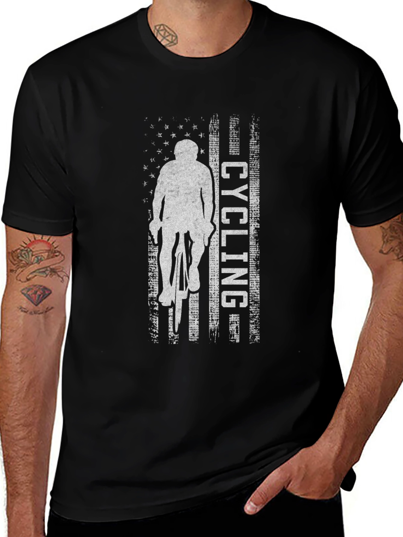 Variant 5 of Cycling American Flag T-Shirt