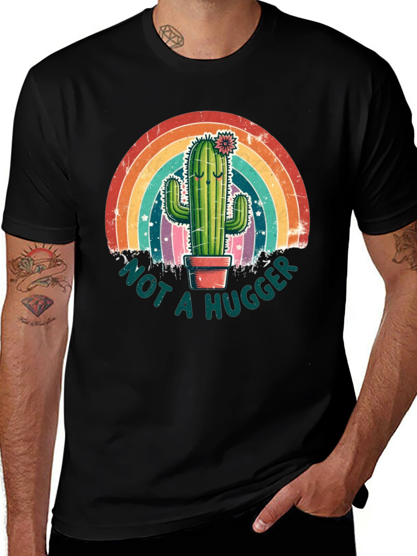Variant 27 of Not a Hugger Cactus Graphic T-Shirt