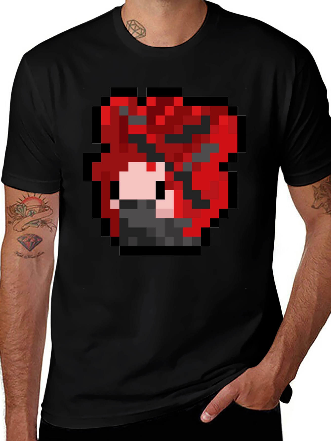 Variant 7 of Pixel Art Graphic Tee - Red Hair Character