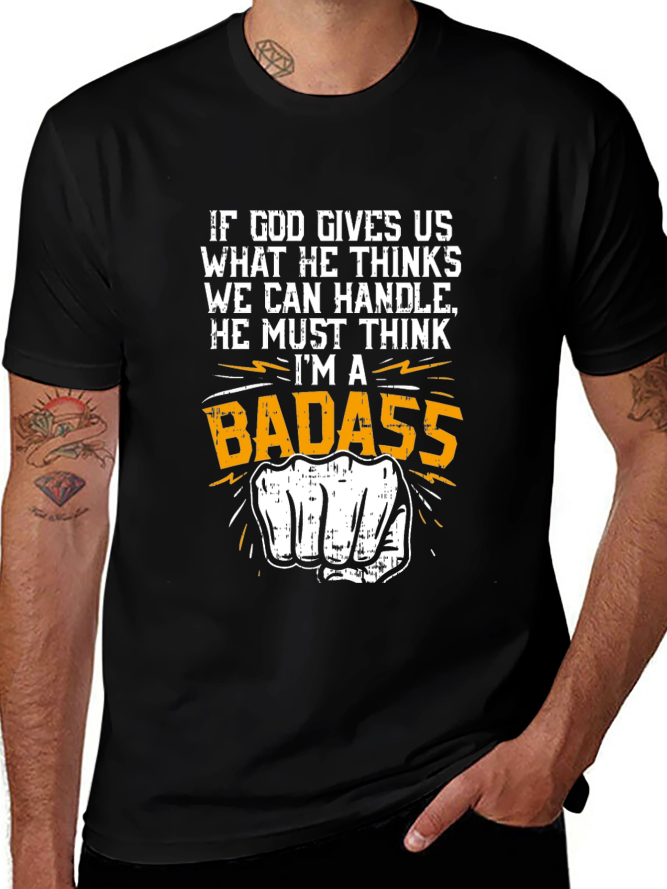 Variant 5 of Badass Graphic Tee - Novelty Punch Design