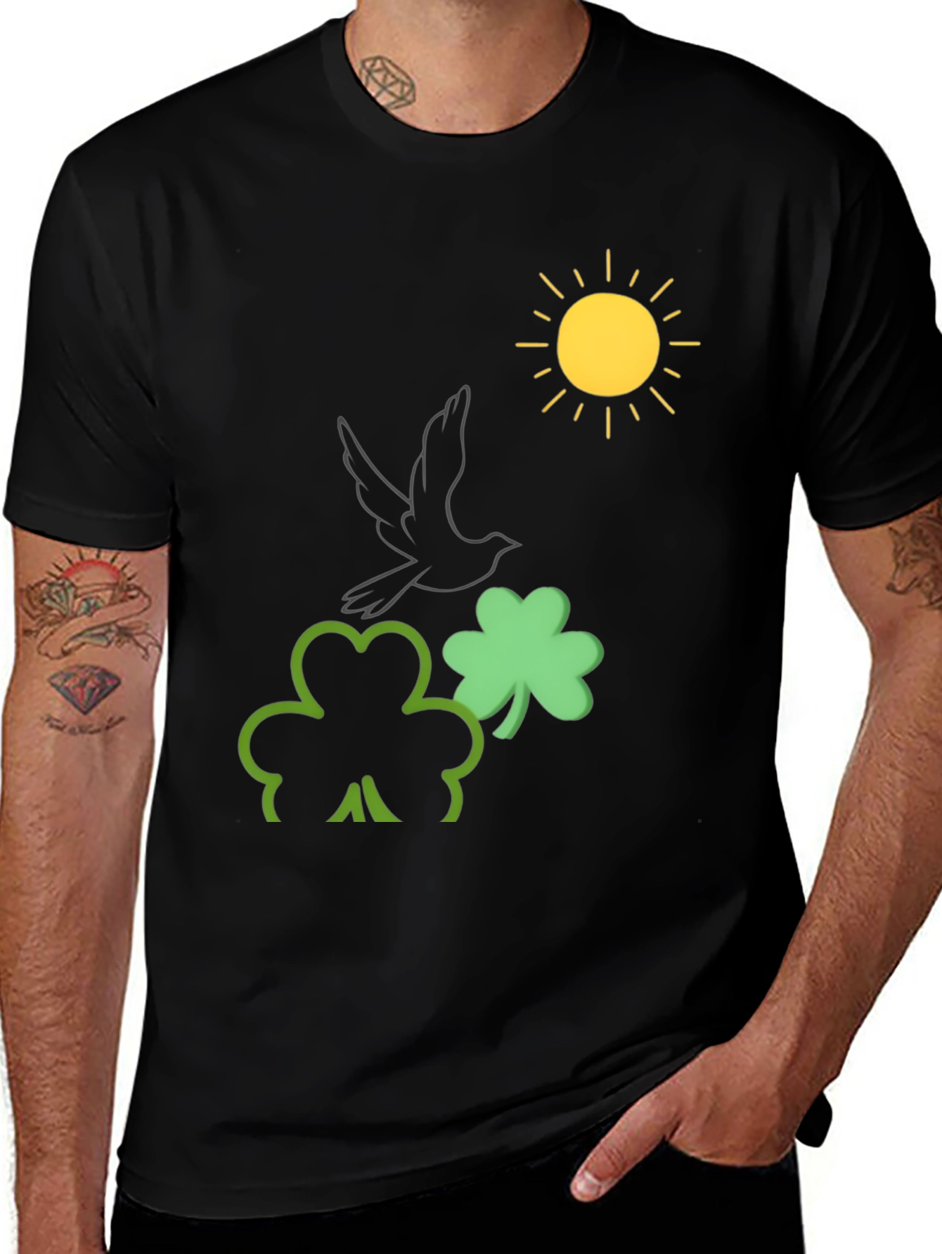 Variant 14 of Lucky Clover Graphic Tee - Black