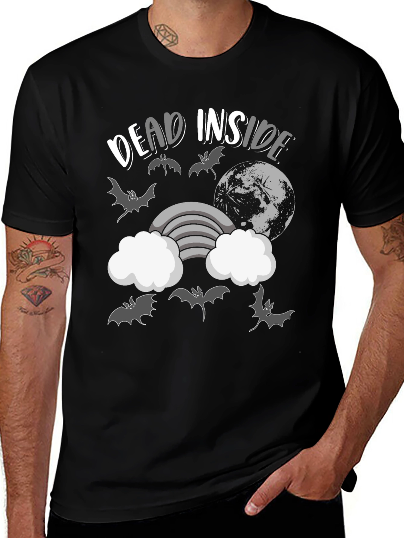 Variant 10 of Dead Inside Bats and Moon Graphic T-Shirt