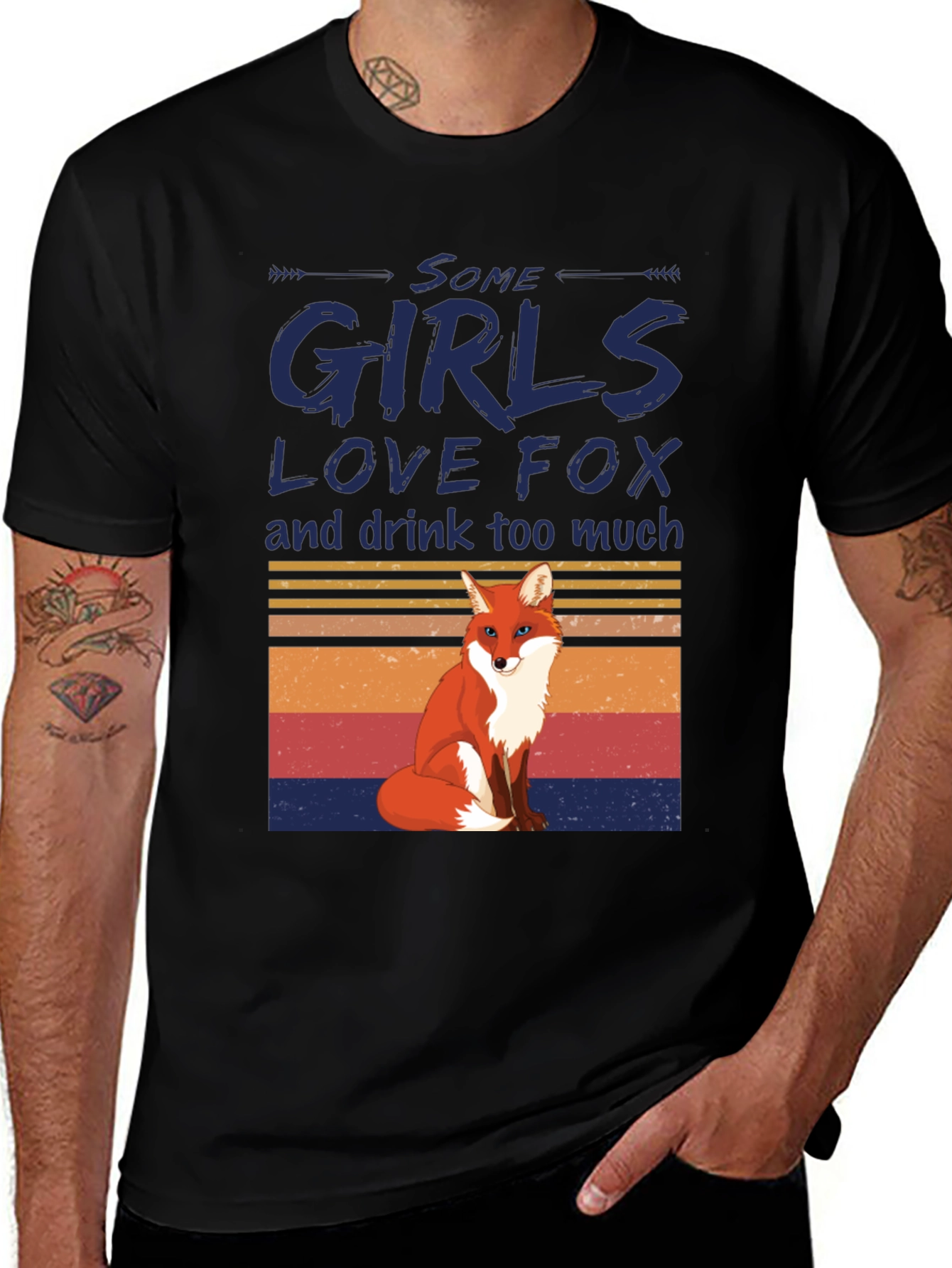 Variant 19 of Some Girls Love Fox T-Shirt - Drink Too Much Tee