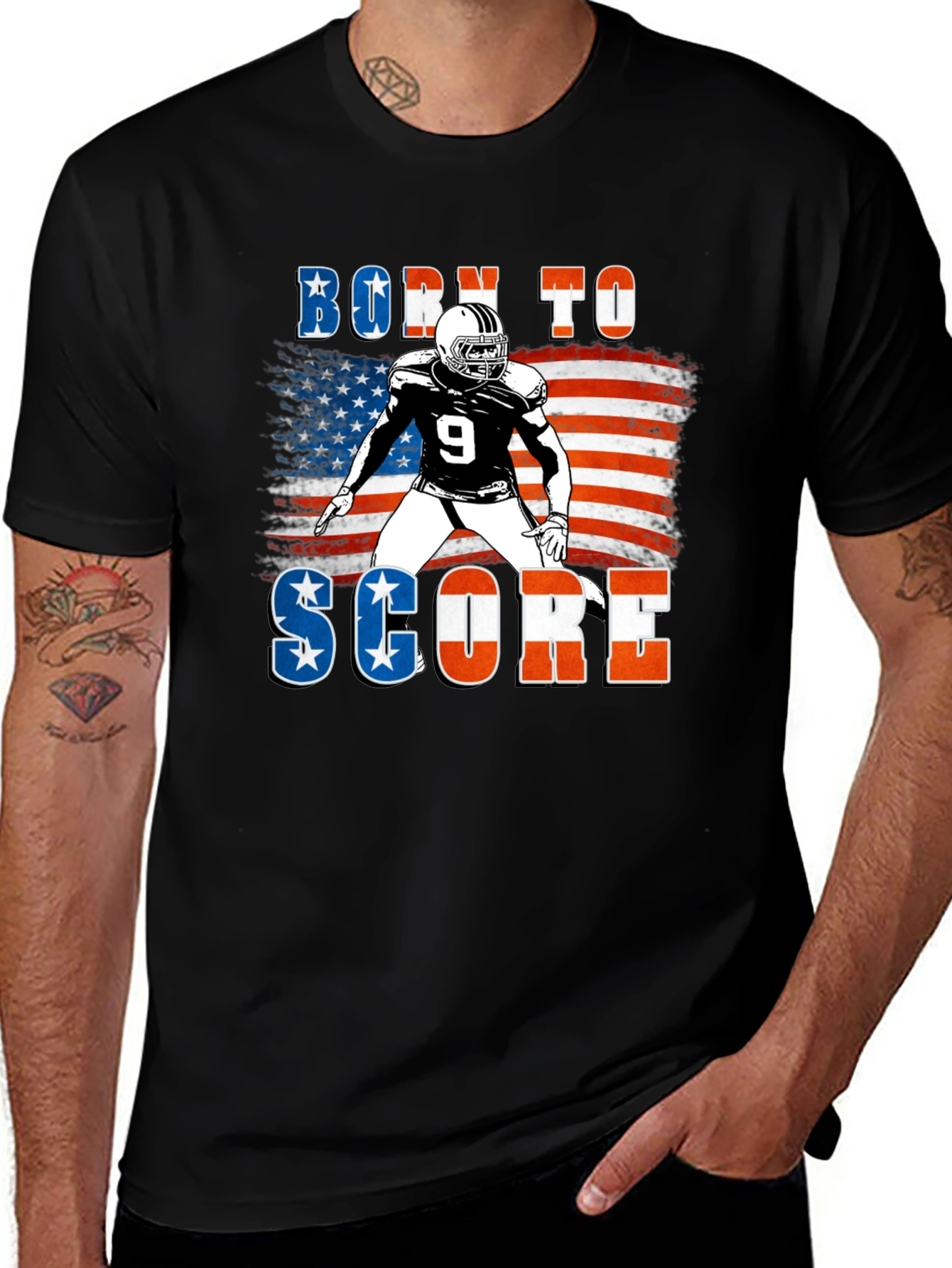 Variant 30 of Born To Score Football Graphic Tee