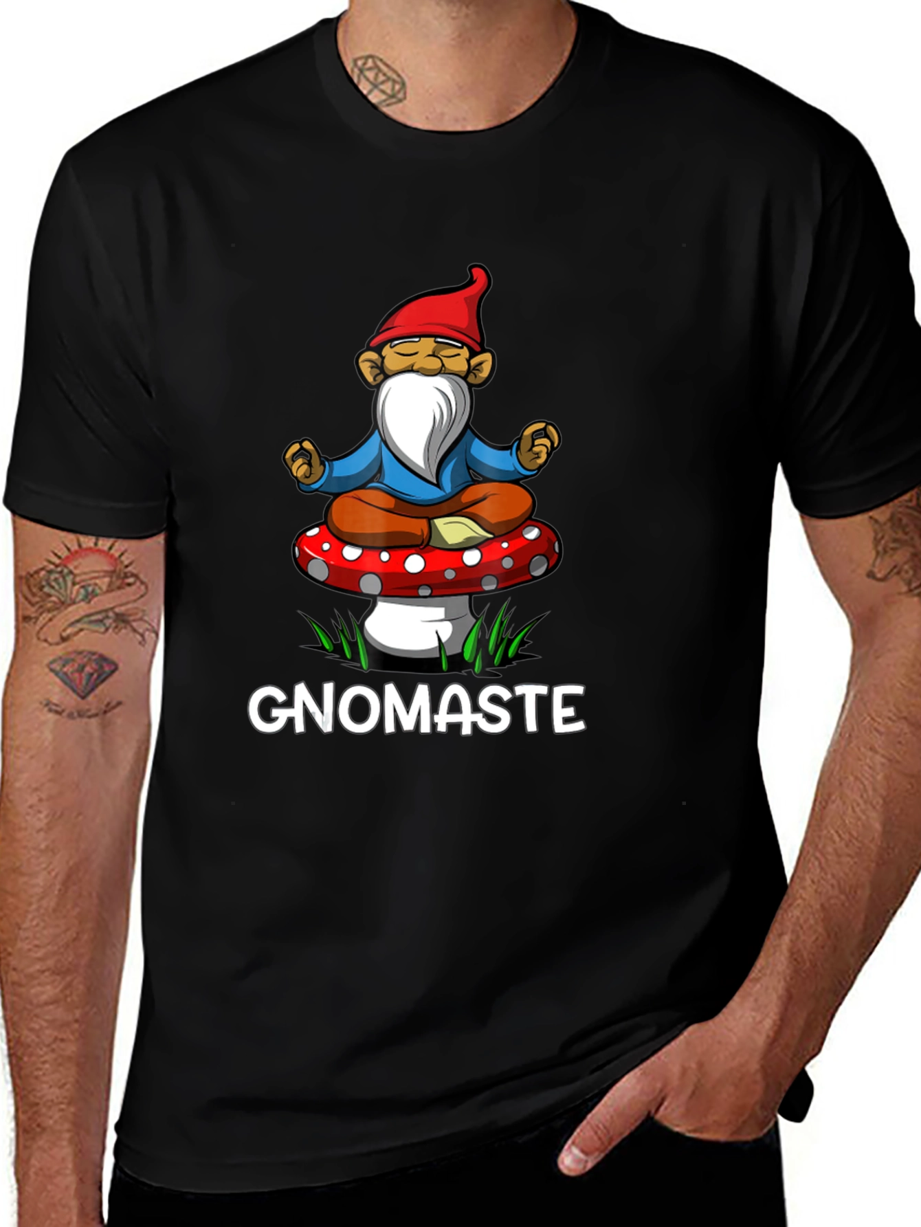Variant 7 of Gnomaste T-Shirt - Relaxed Gnome Meditation Tee
