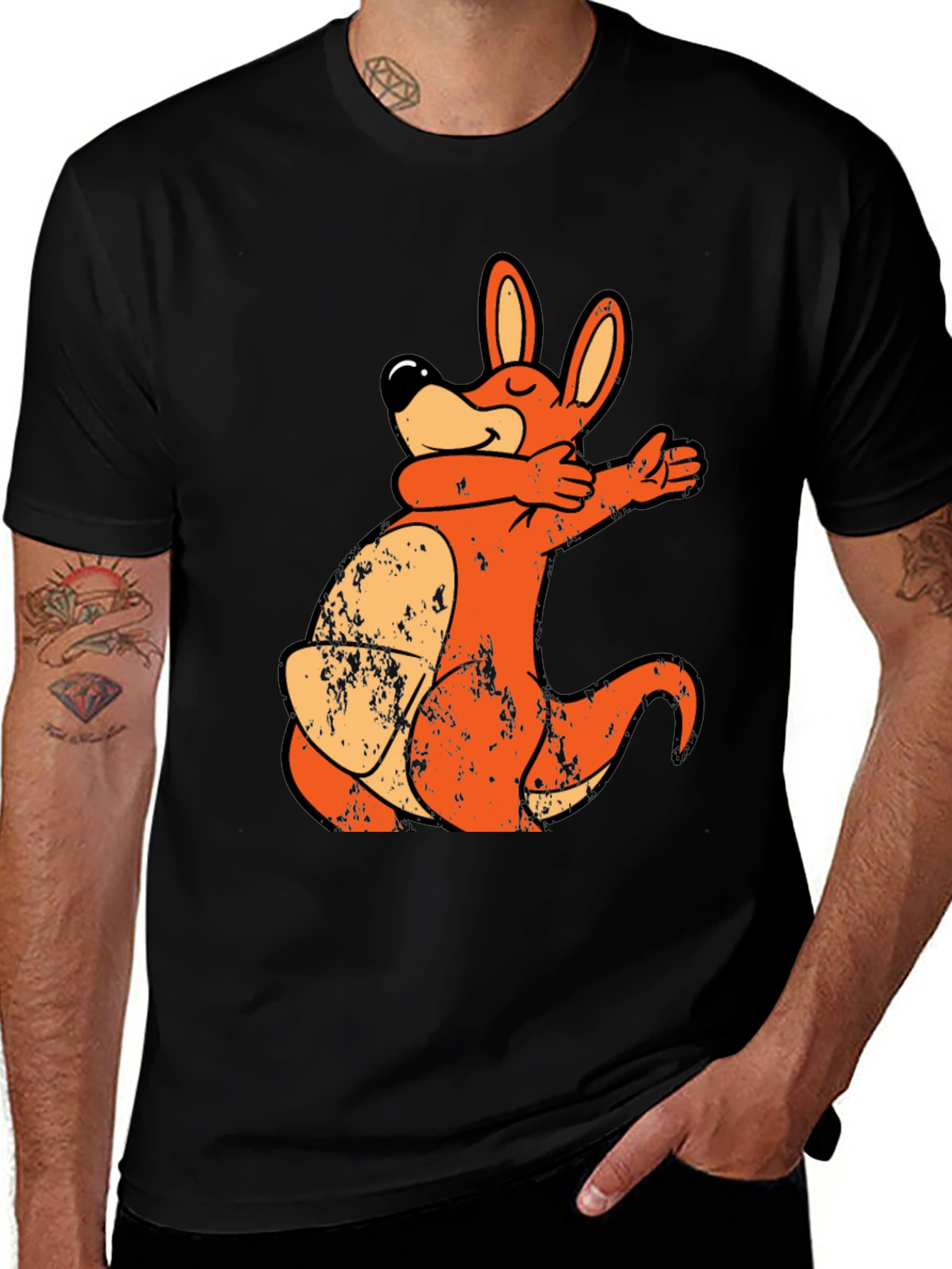 Variant 19 of Cartoon Kangaroo Dab T-Shirt - Unique Design