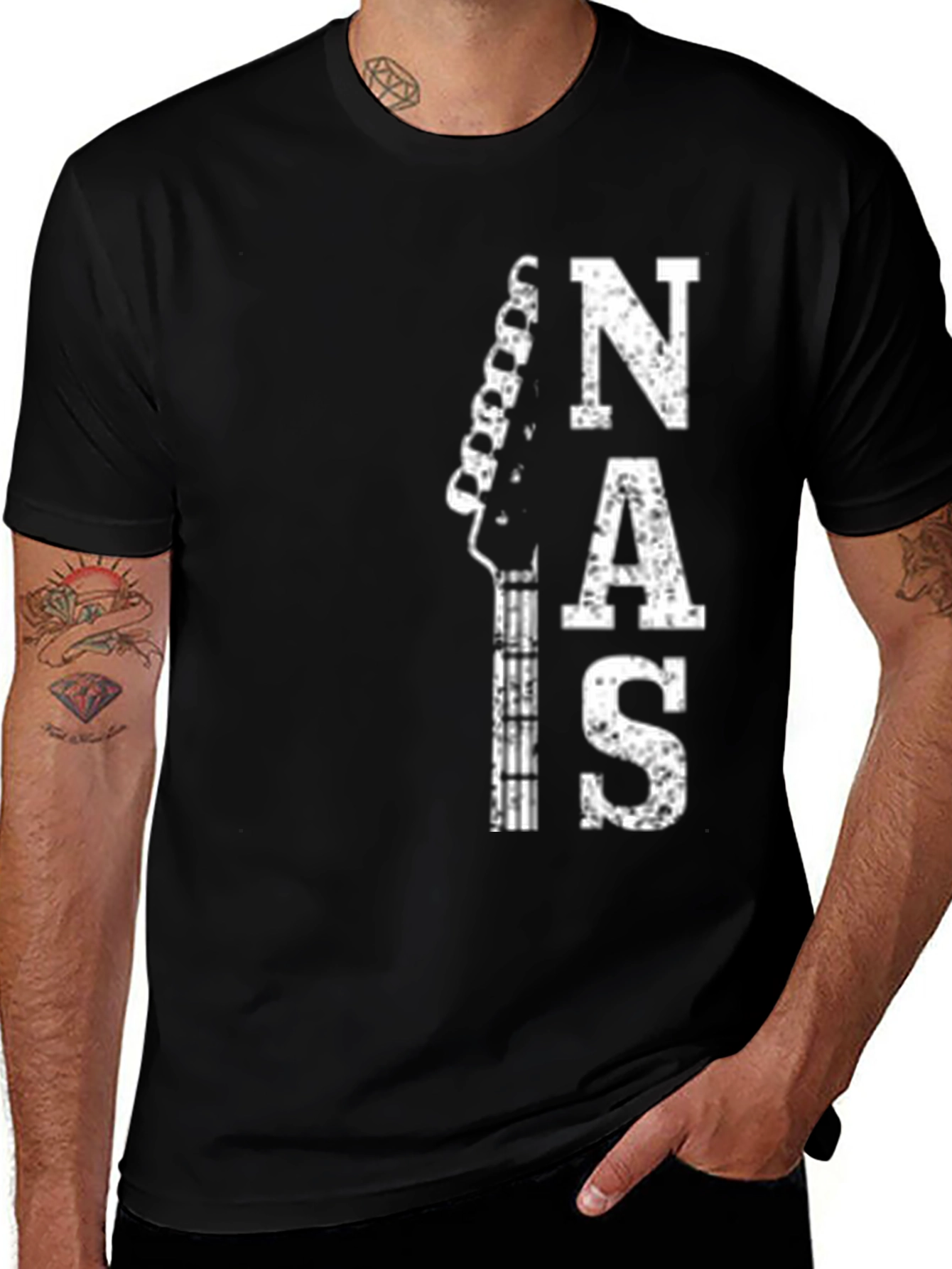 Variant 12 of NAS is Guitar Black T-Shirt