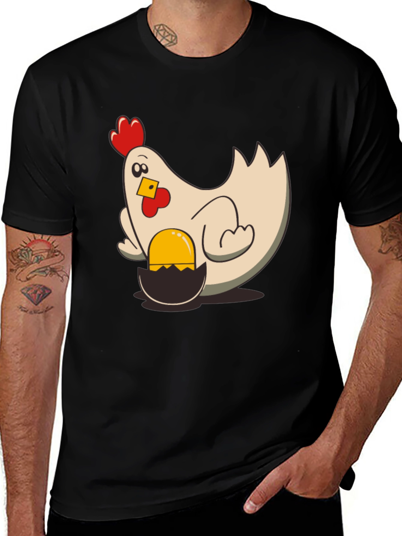 Variant 8 of Funny Chicken and Egg T-Shirt - Novelty Graphic Tee