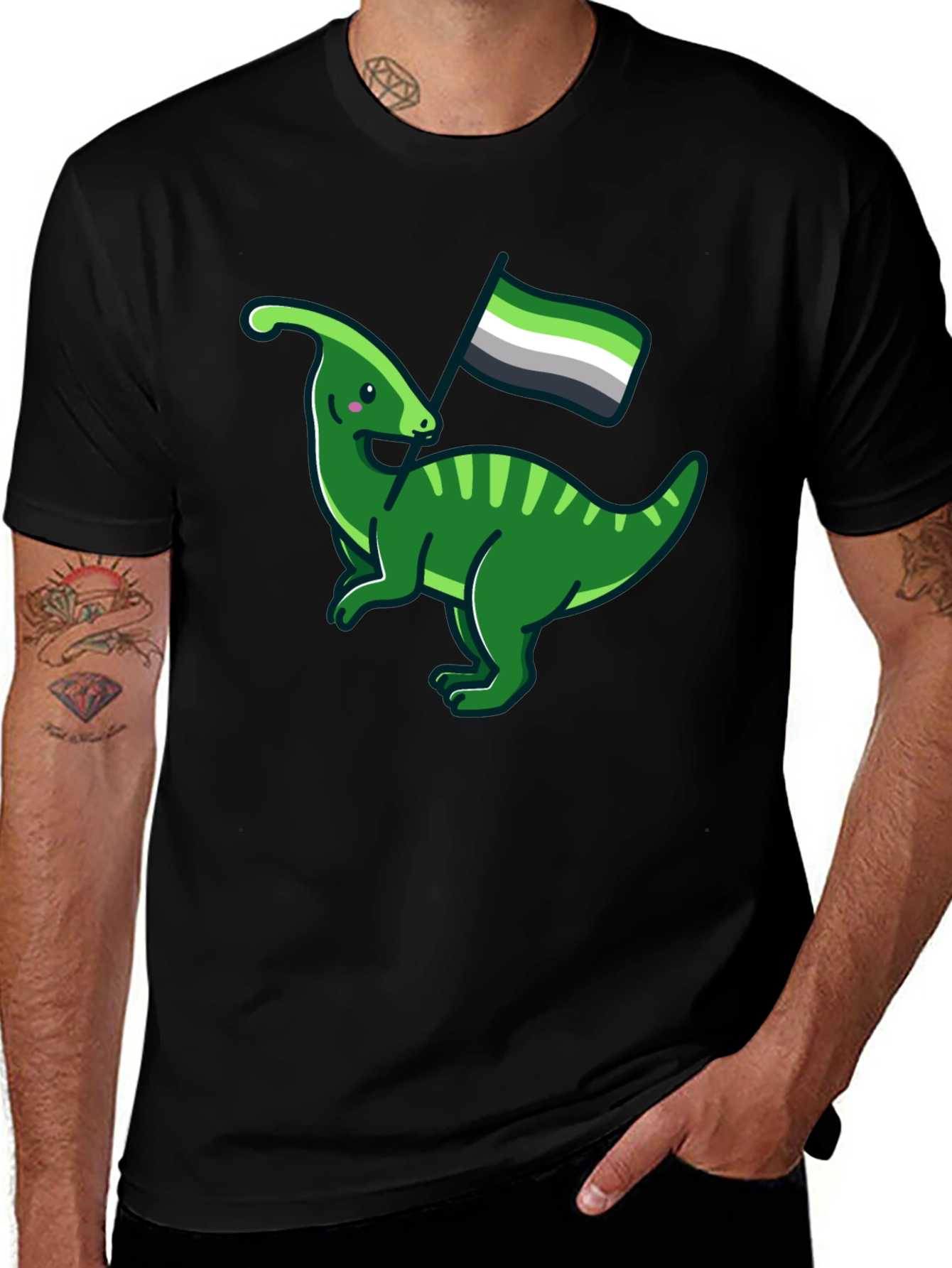 Variant 30 of Aromantic Dinosaur Graphic Tee