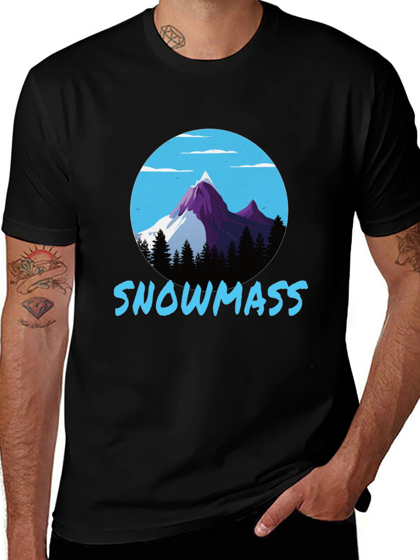 Snowmass Mountain Graphic Tee - Black