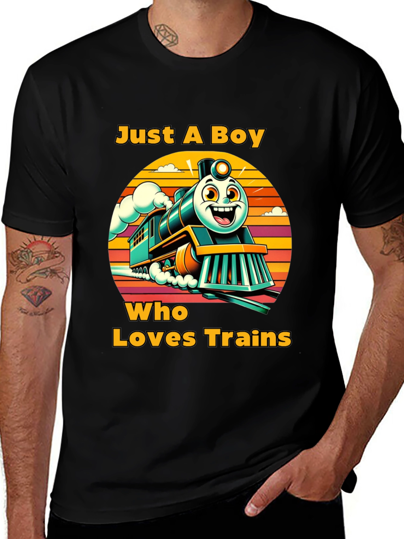 Variant 2 of Boy Who Loves Trains Graphic T-Shirt