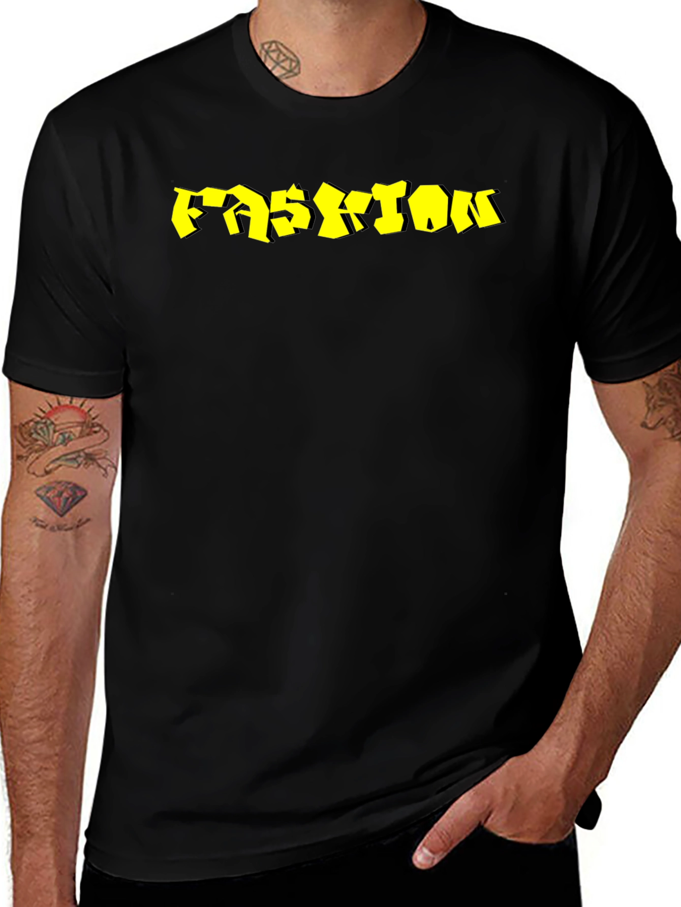 Black Men's Black Fashion Graphic Tee main image