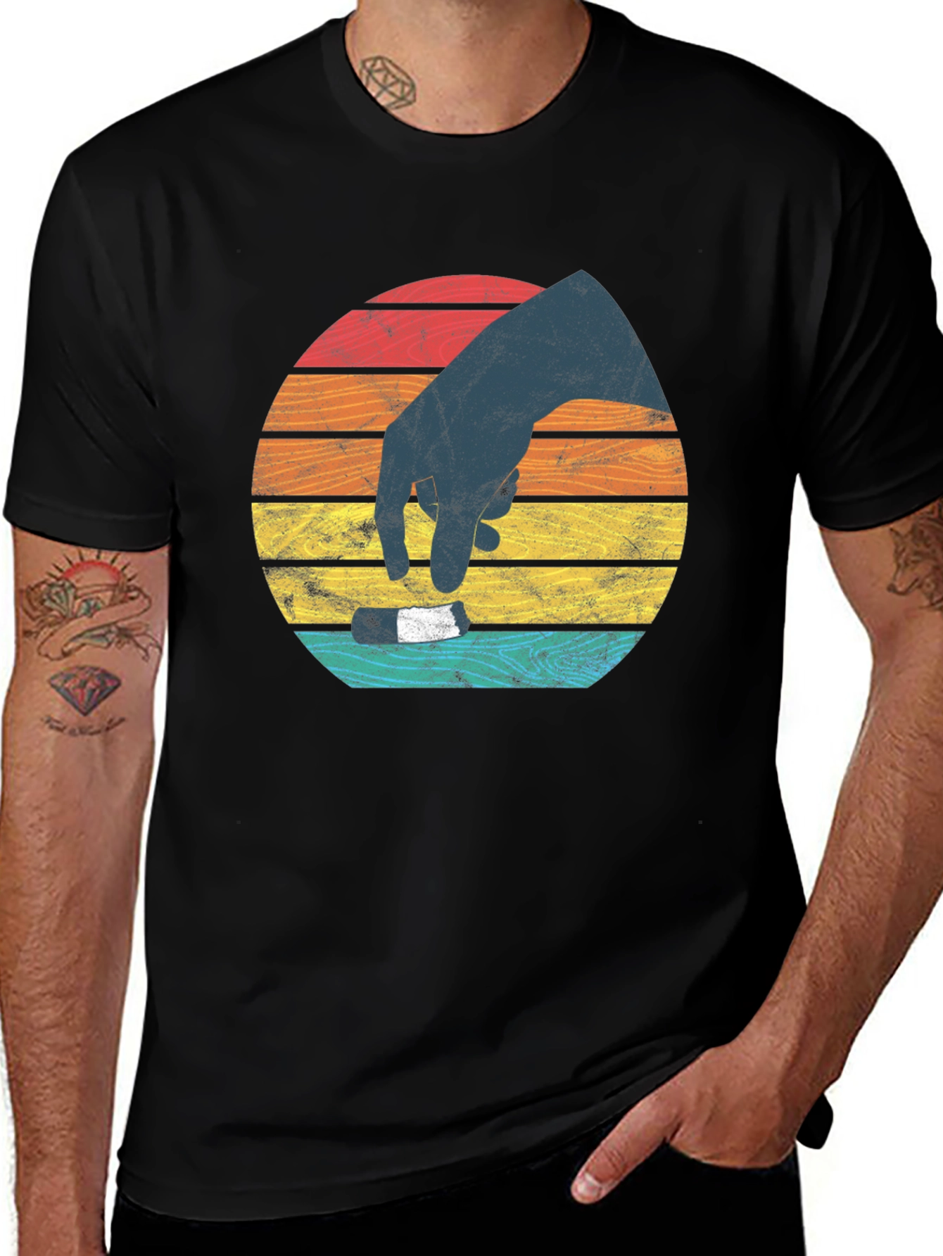 Vintage Sunset Hand T-Shirt