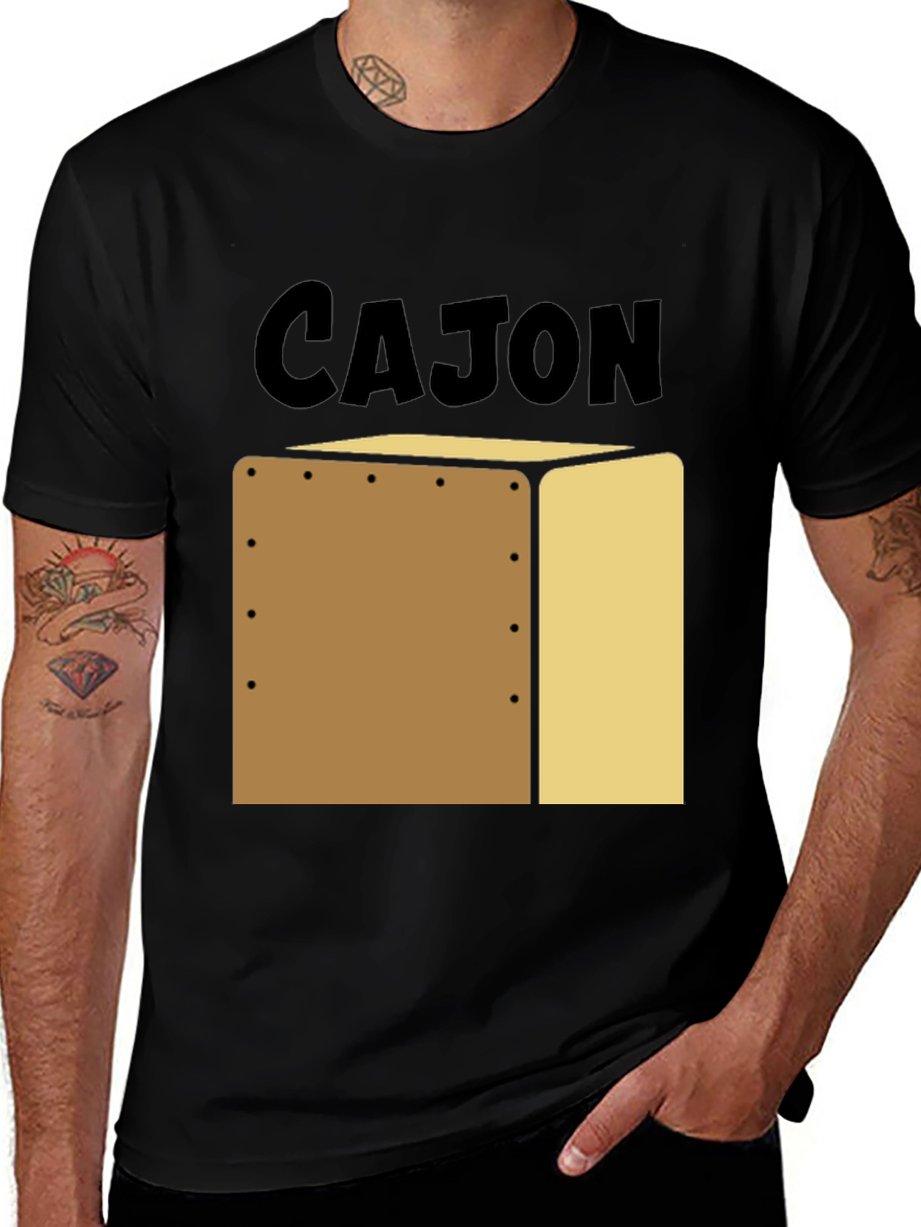 Cajon Drum Instrument T-Shirt - Percussion Music Tee