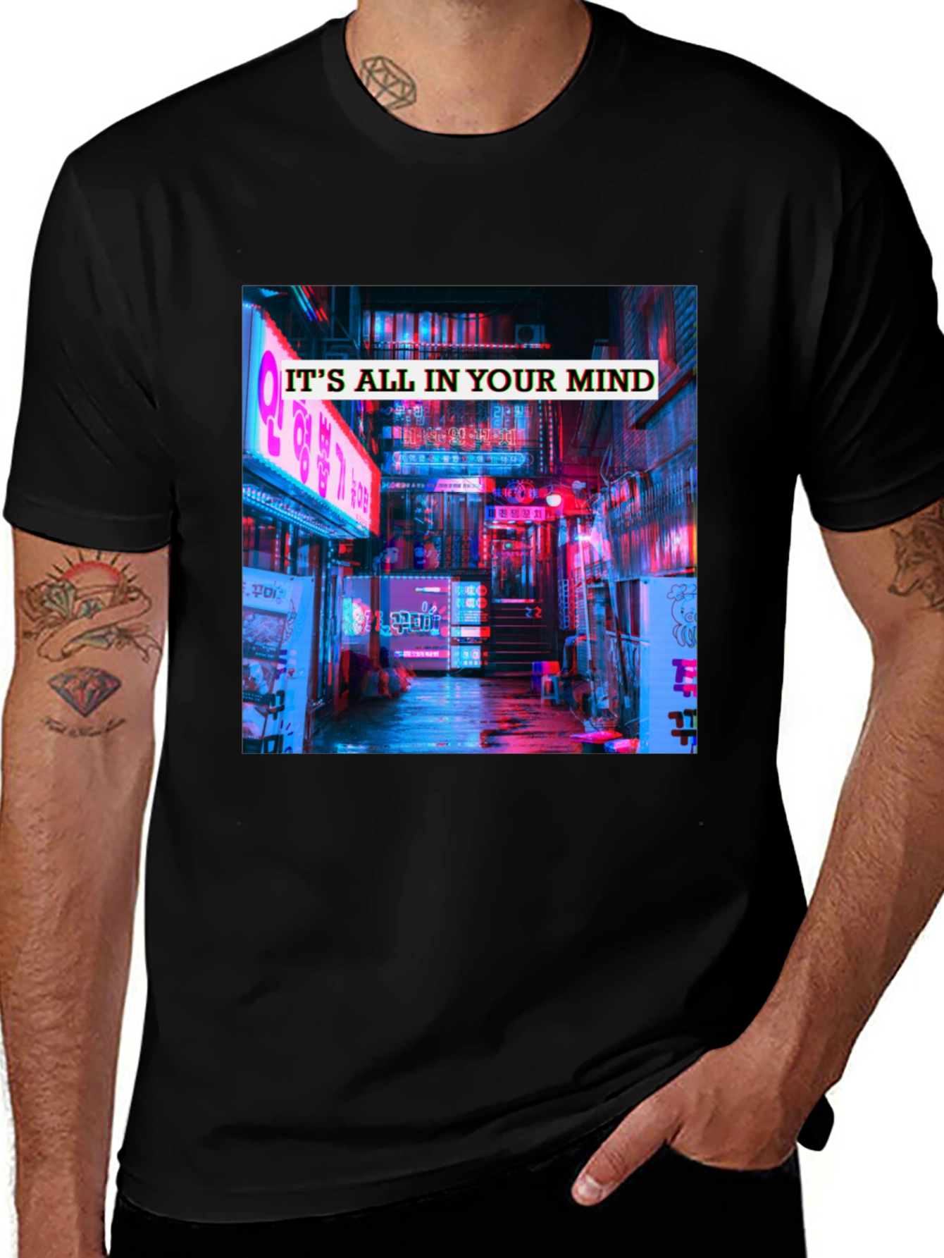 Black Mindscape Graphic Tee main image