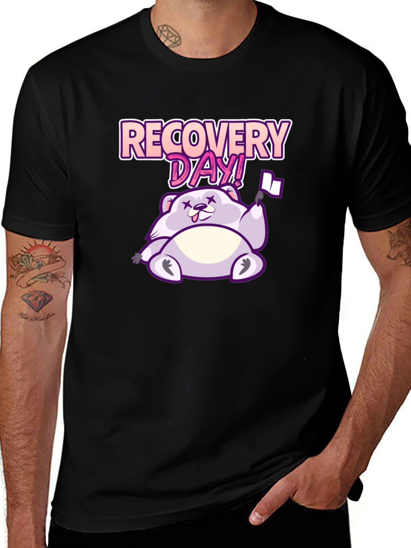 Variant 15 of Recovery Day T-Shirt - Funny Cartoon Bear Design