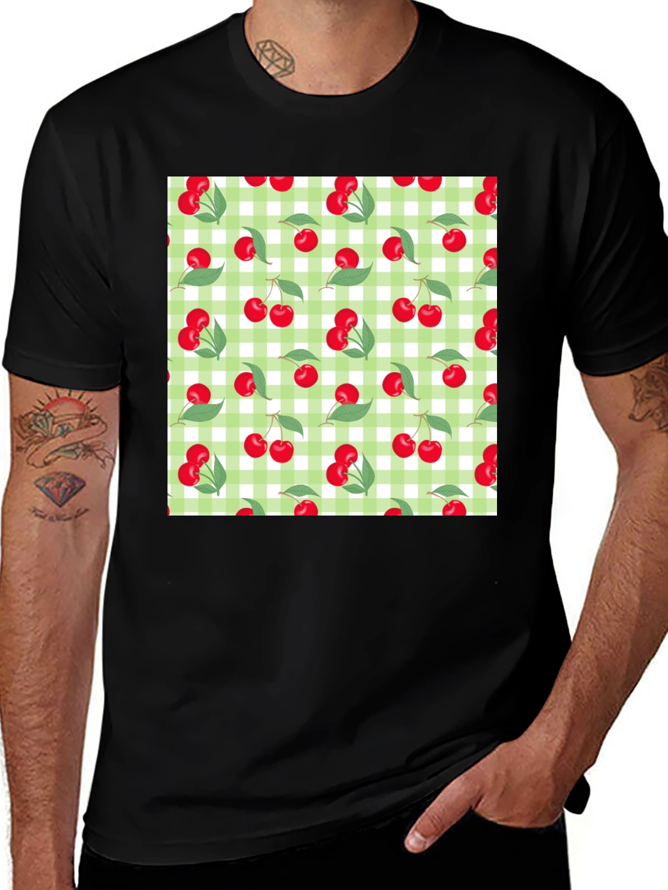 Variant 29 of Cherry Pattern T-Shirt - Fun and Fresh Style