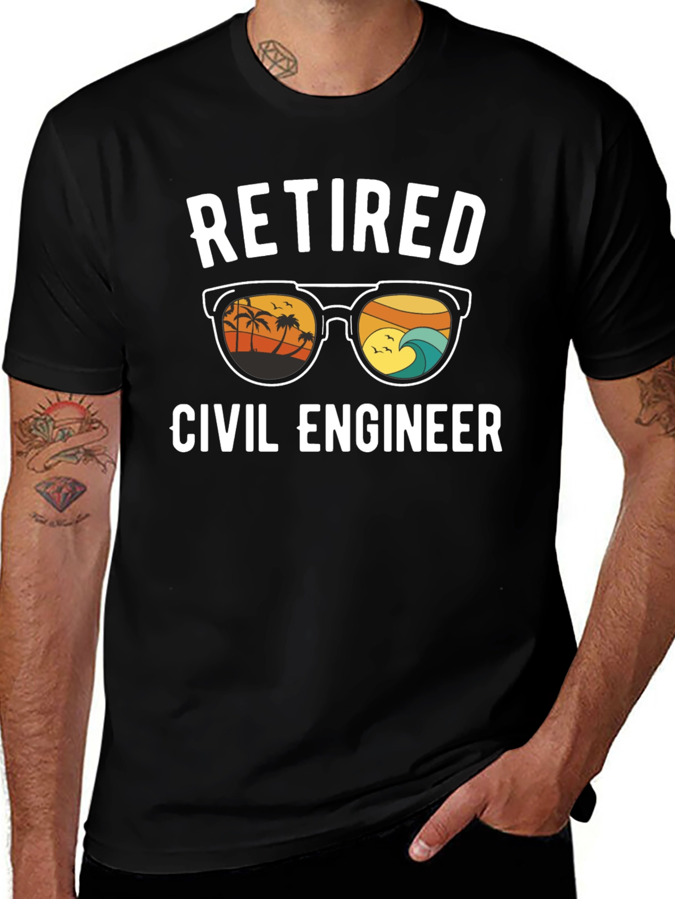 Variant 13 of Retired Civil Engineer Graphic T-Shirt