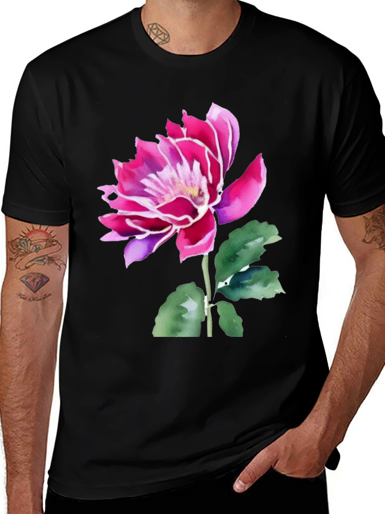Variant 24 of Floral Watercolor Graphic Tee - Unique Design