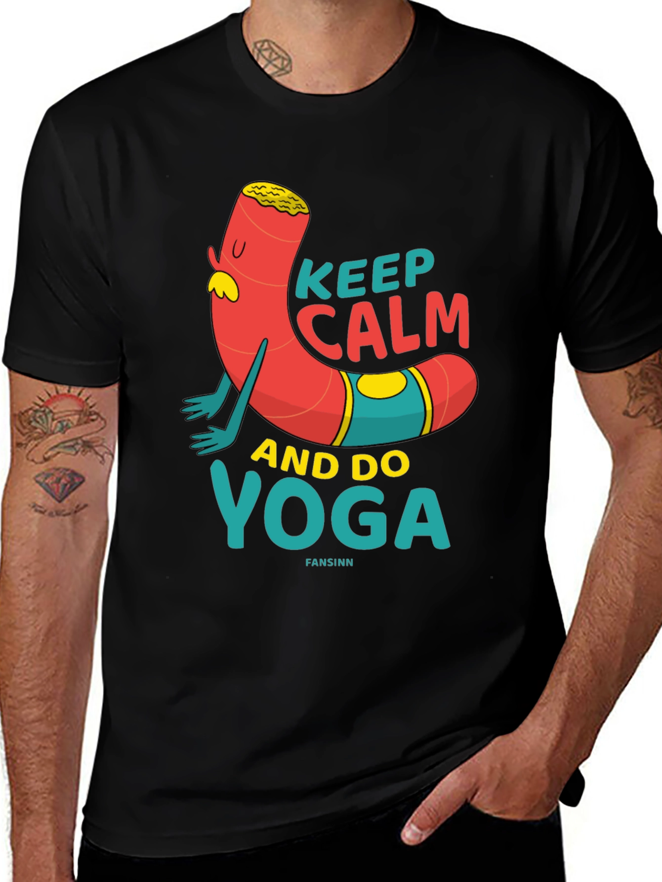 Variant 17 of Keep Calm Yoga Cartoon T-Shirt