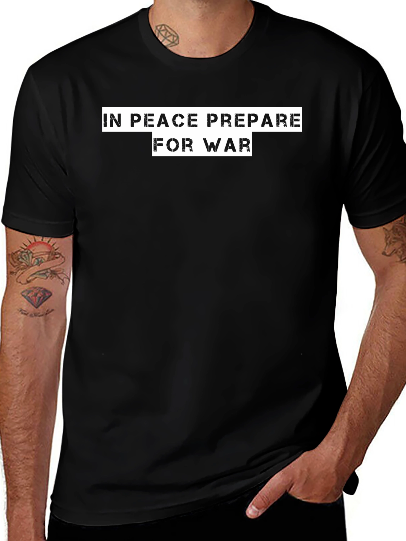 Variant 6 of In Peace Prepare For War Black T-Shirt