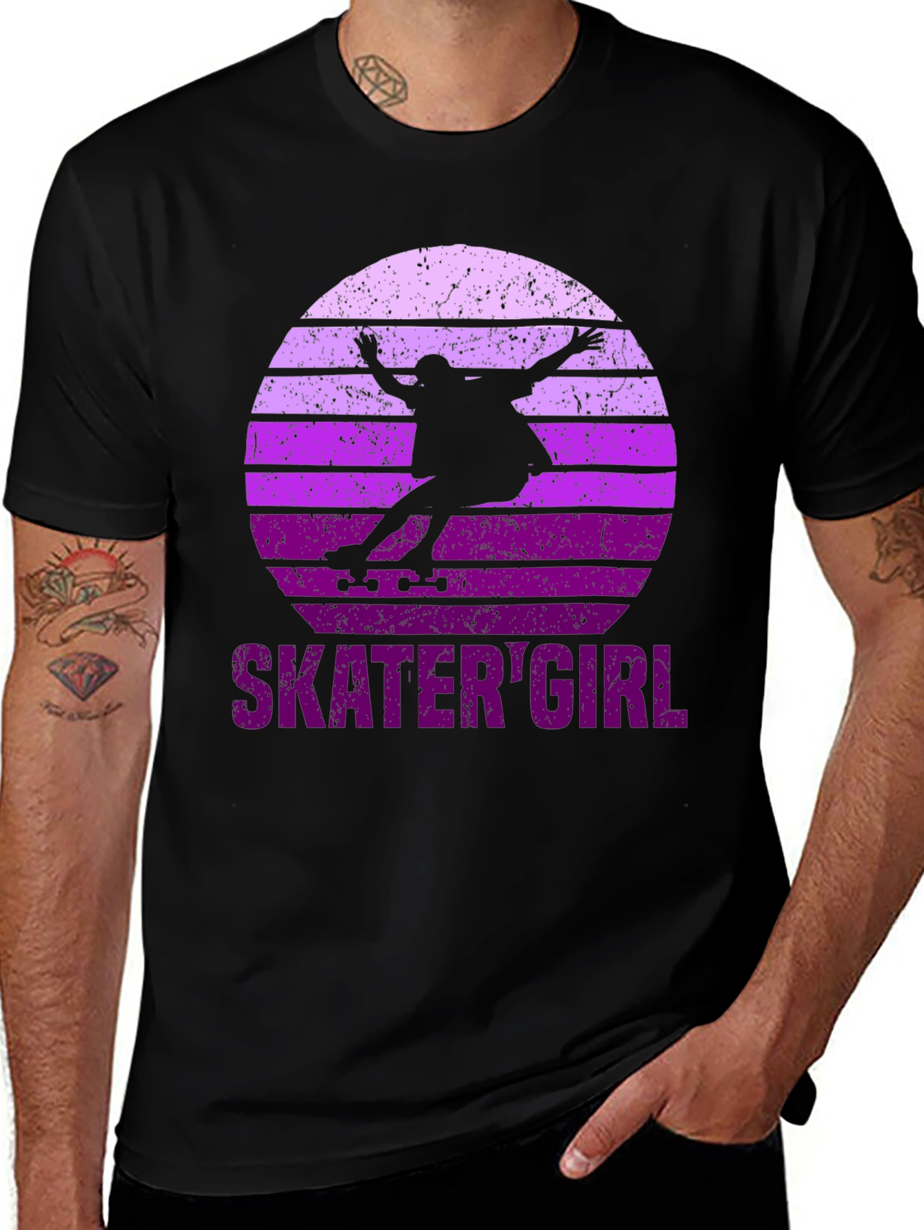 Variant 11 of Retro Skater Girl Graphic Tee - Vintage Style T-Shirt