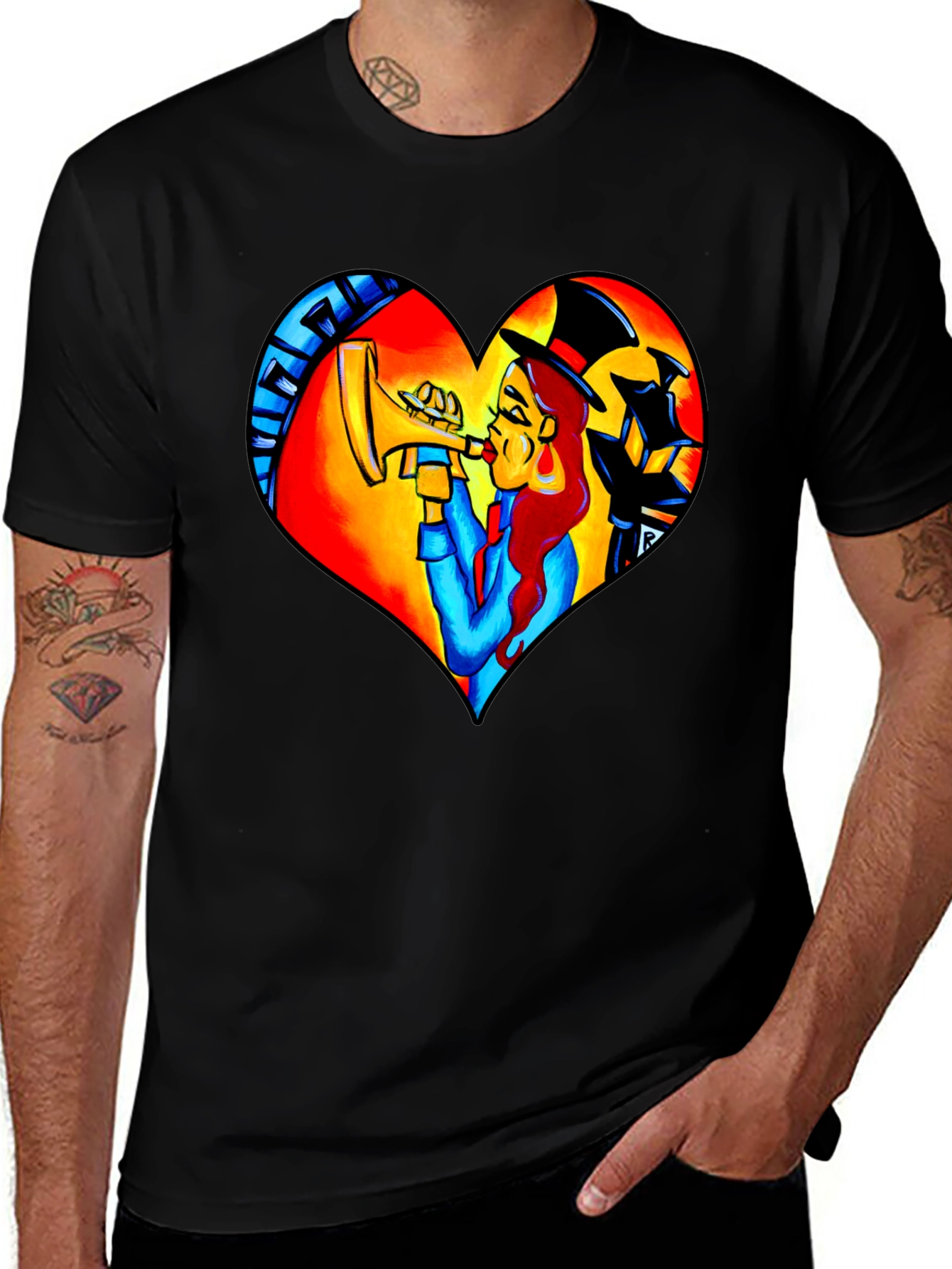 Variant 27 of Jazz Heart T-Shirt - Musical Design
