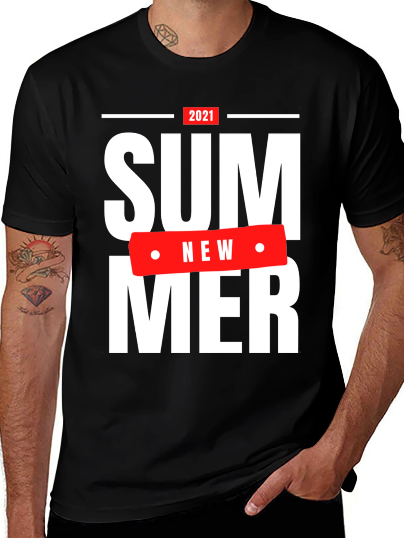Summer 2021 Graphic T-Shirt - Casual Black Tee