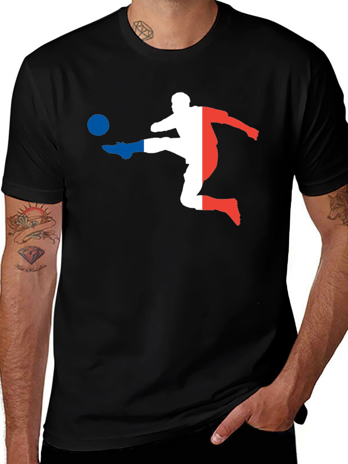 Variant 2 of French Soccer Fan T-Shirt - Black