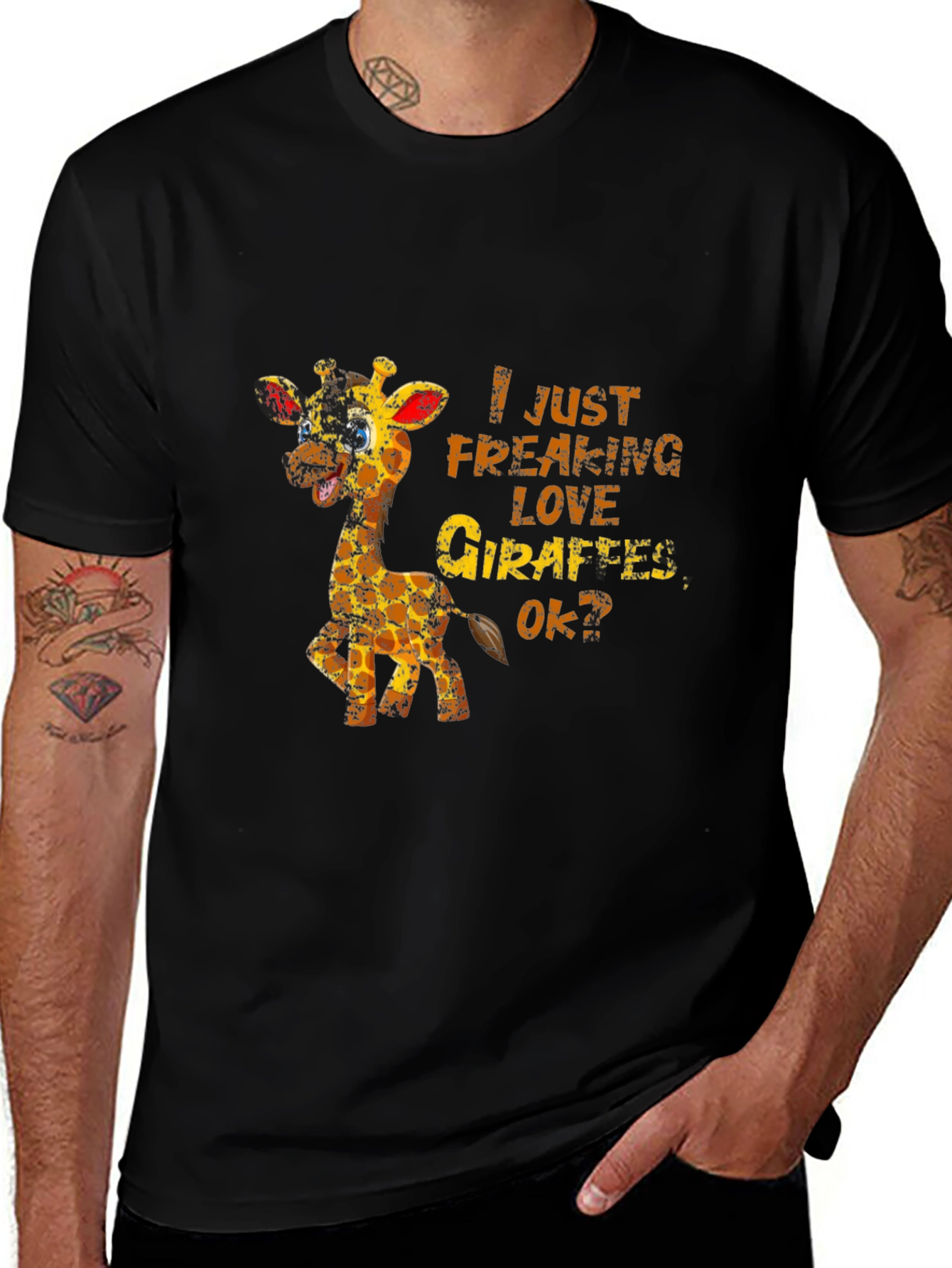 Variant 6 of Giraffe Lover T-Shirt: I Just Freaking Love Giraffes