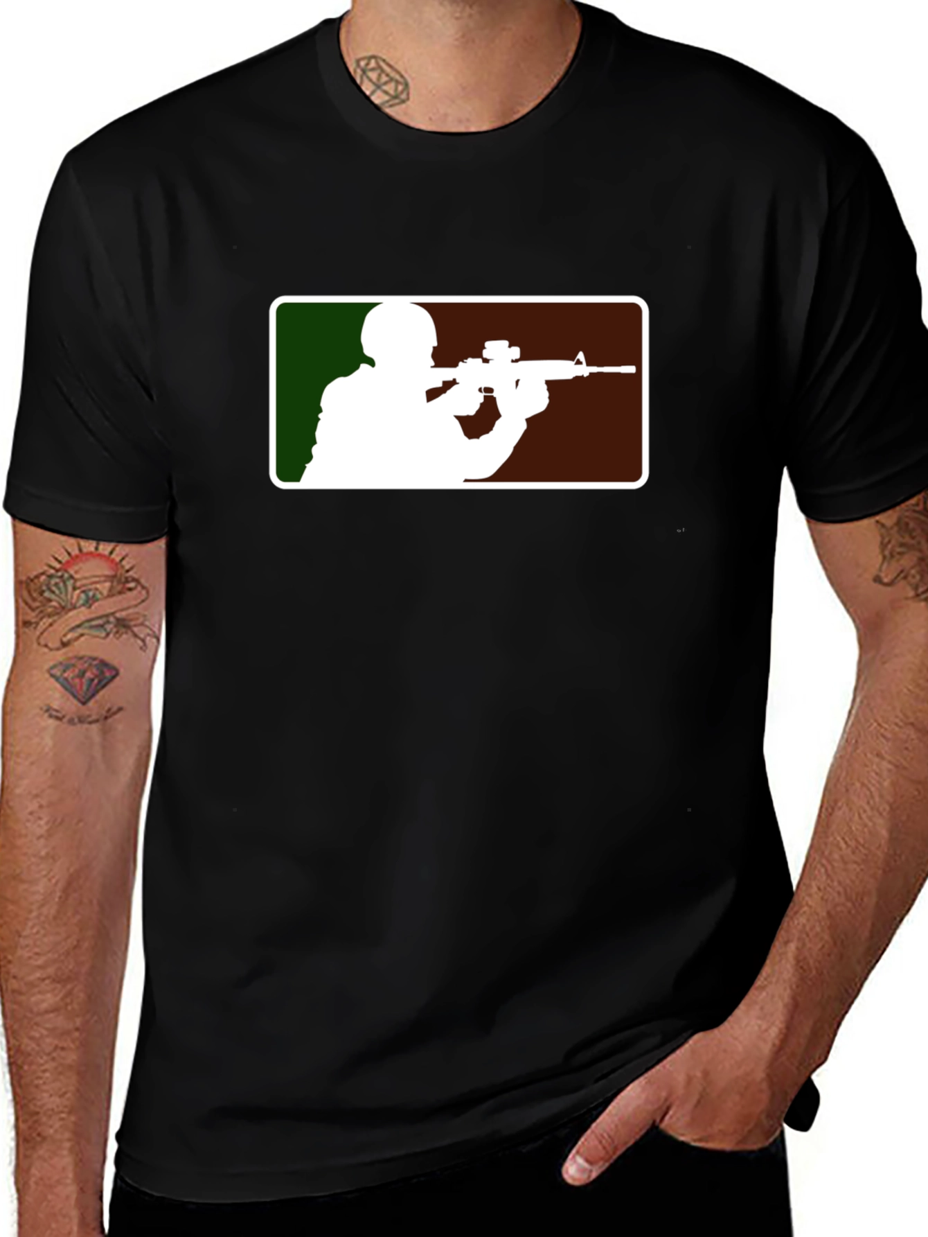 Variant 25 of Gamer Silhouette Graphic Tee - FPS Fan Apparel