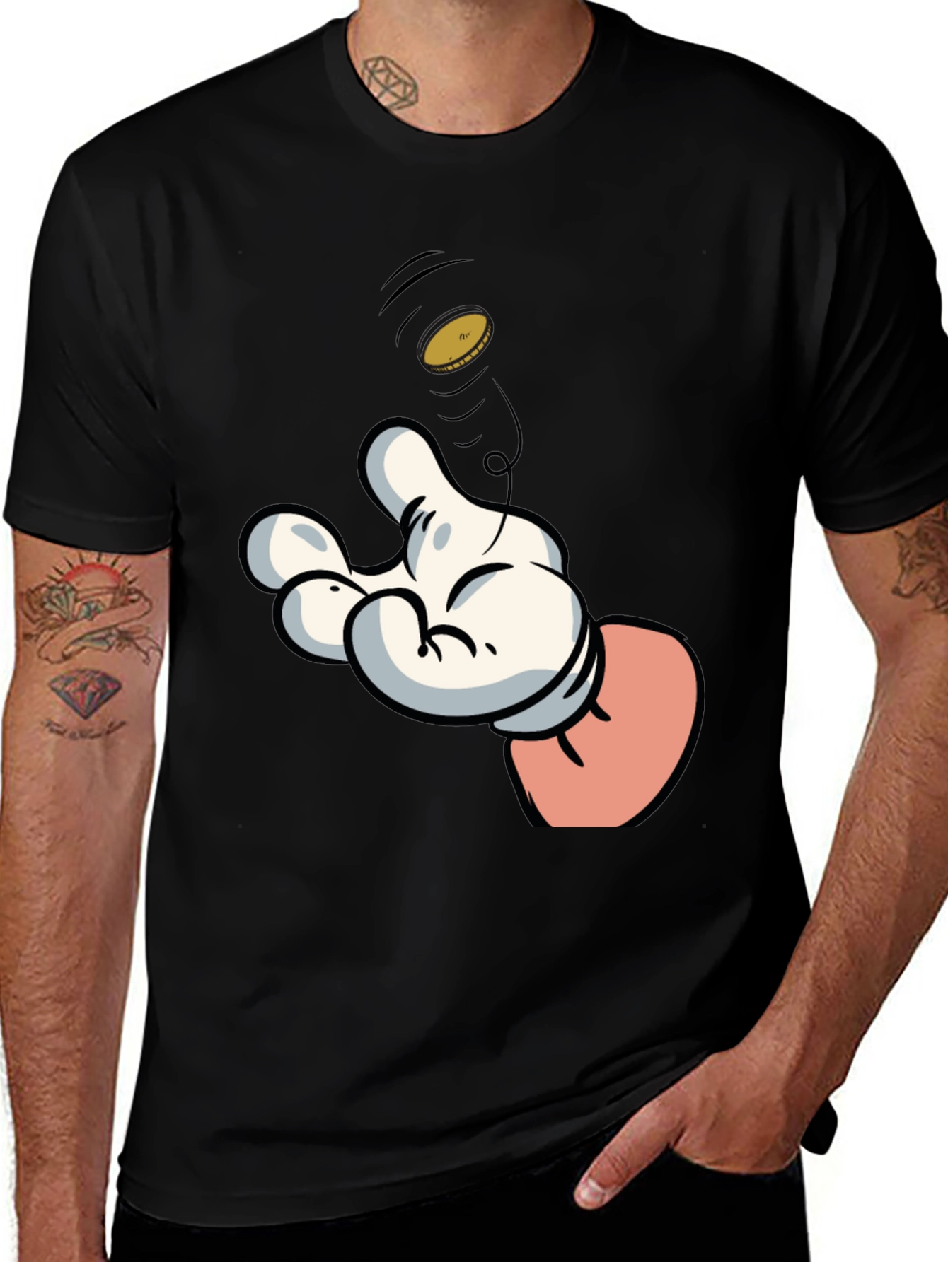 Variant 25 of Cartoon Hand Black T-Shirt