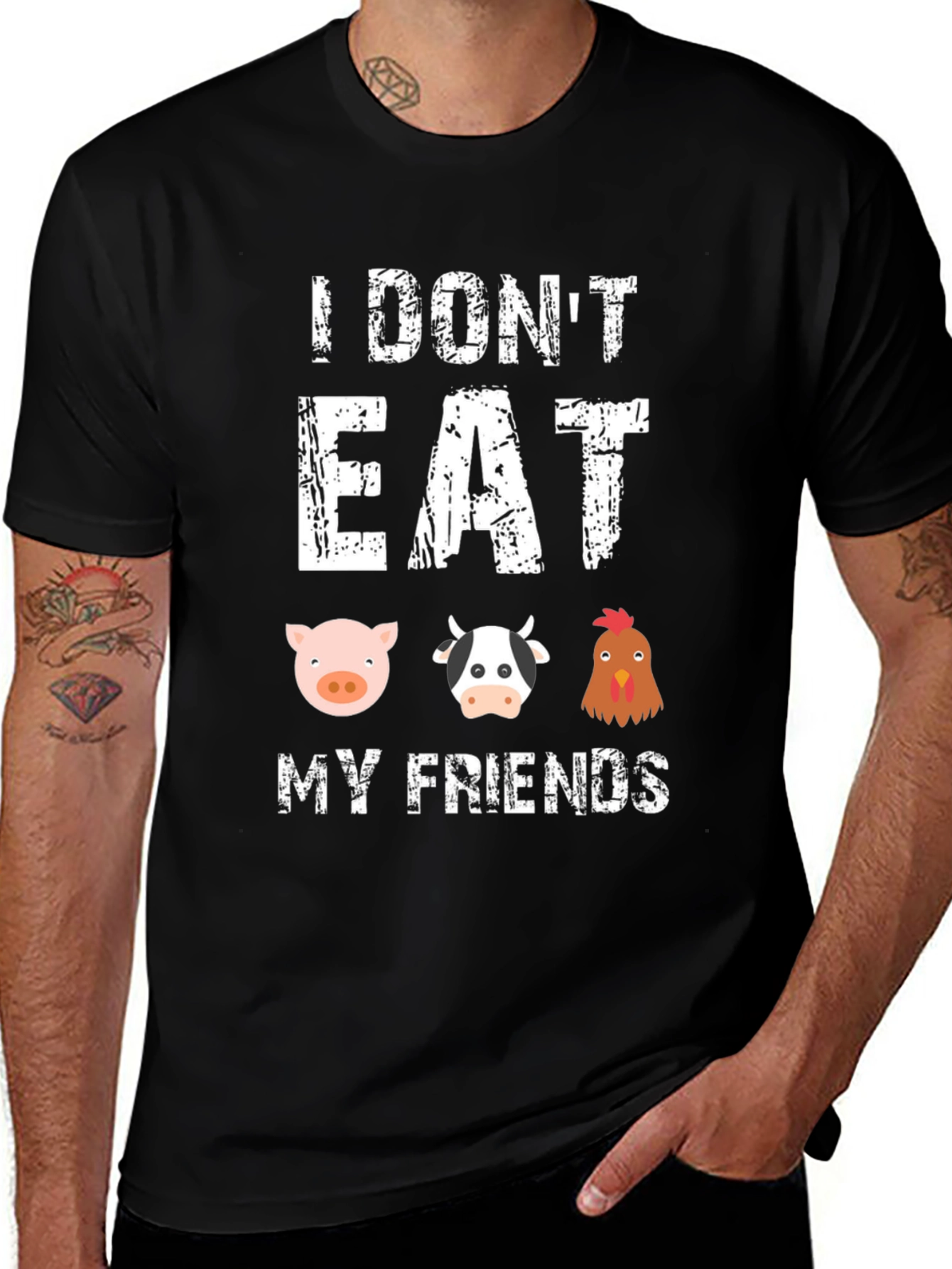 Variant 21 of Vegan T-Shirt - I Don't Eat My Friends Tee