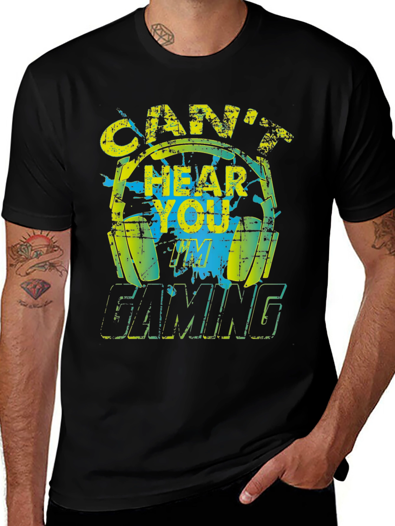 Variant 30 of Can't Hear You Gaming Black T-Shirt