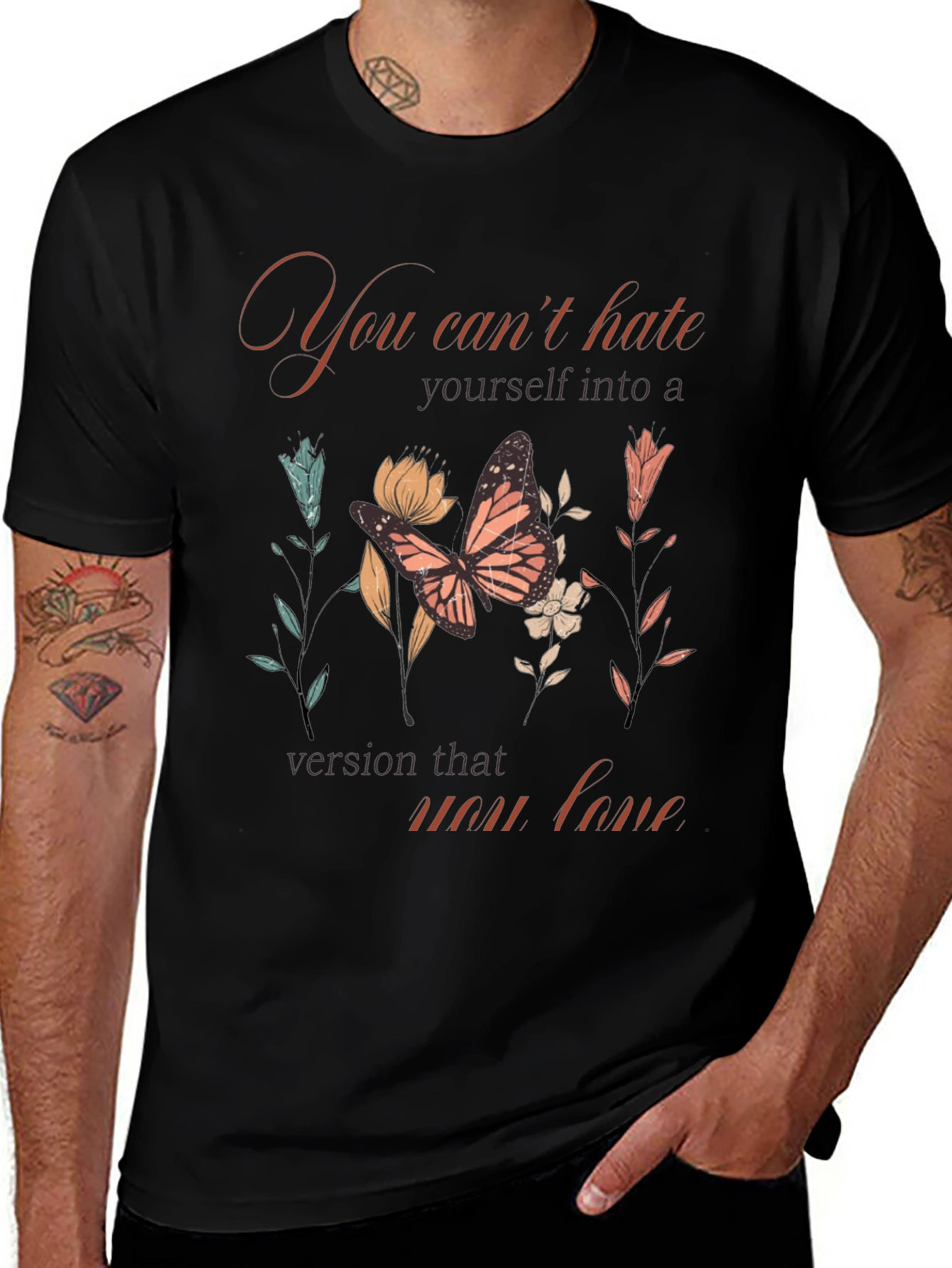 Variant 29 of Floral Butterfly Graphic Print T-Shirt